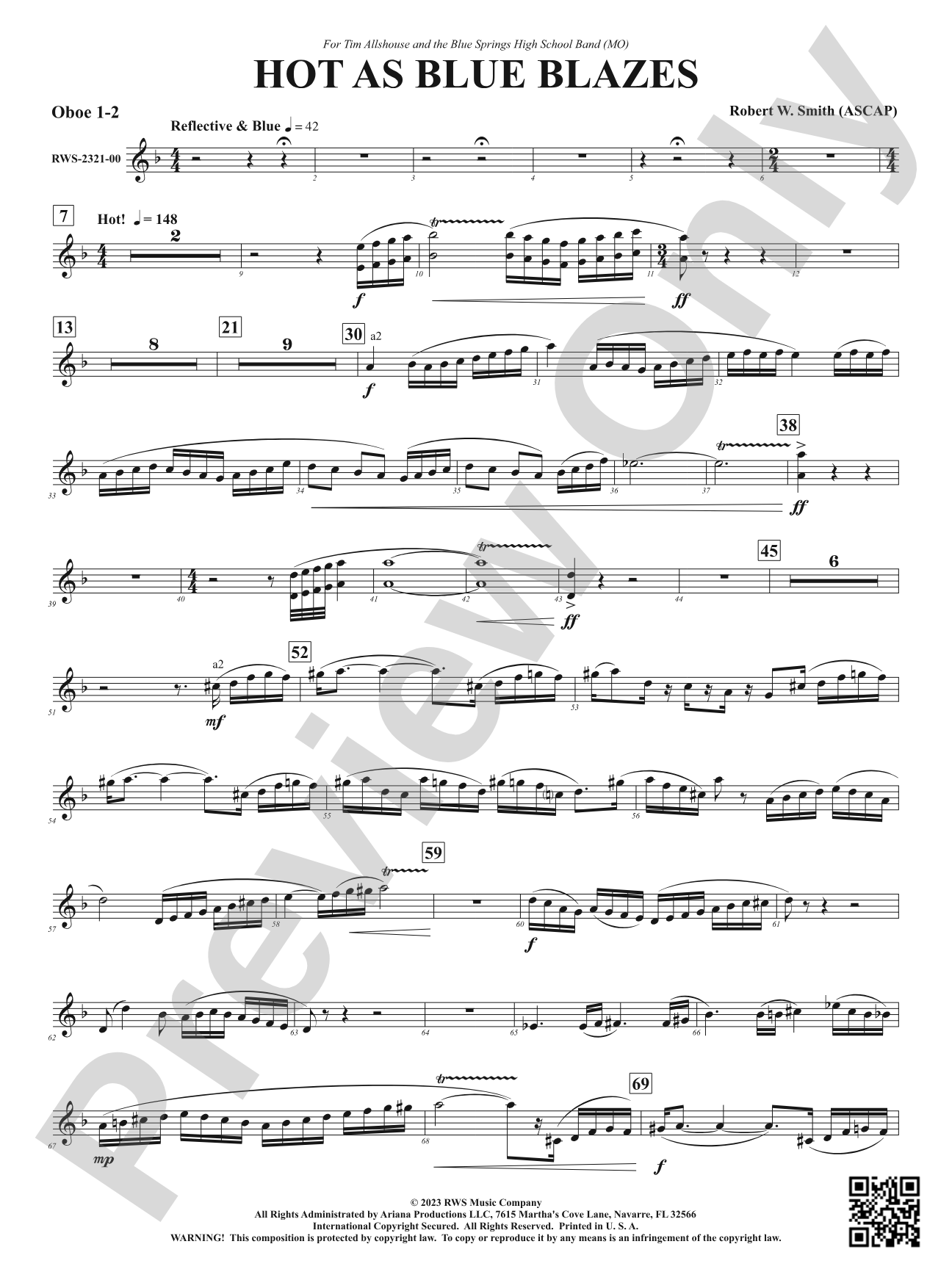 Hot As Blue Blazes: 1st & 2nd Oboe