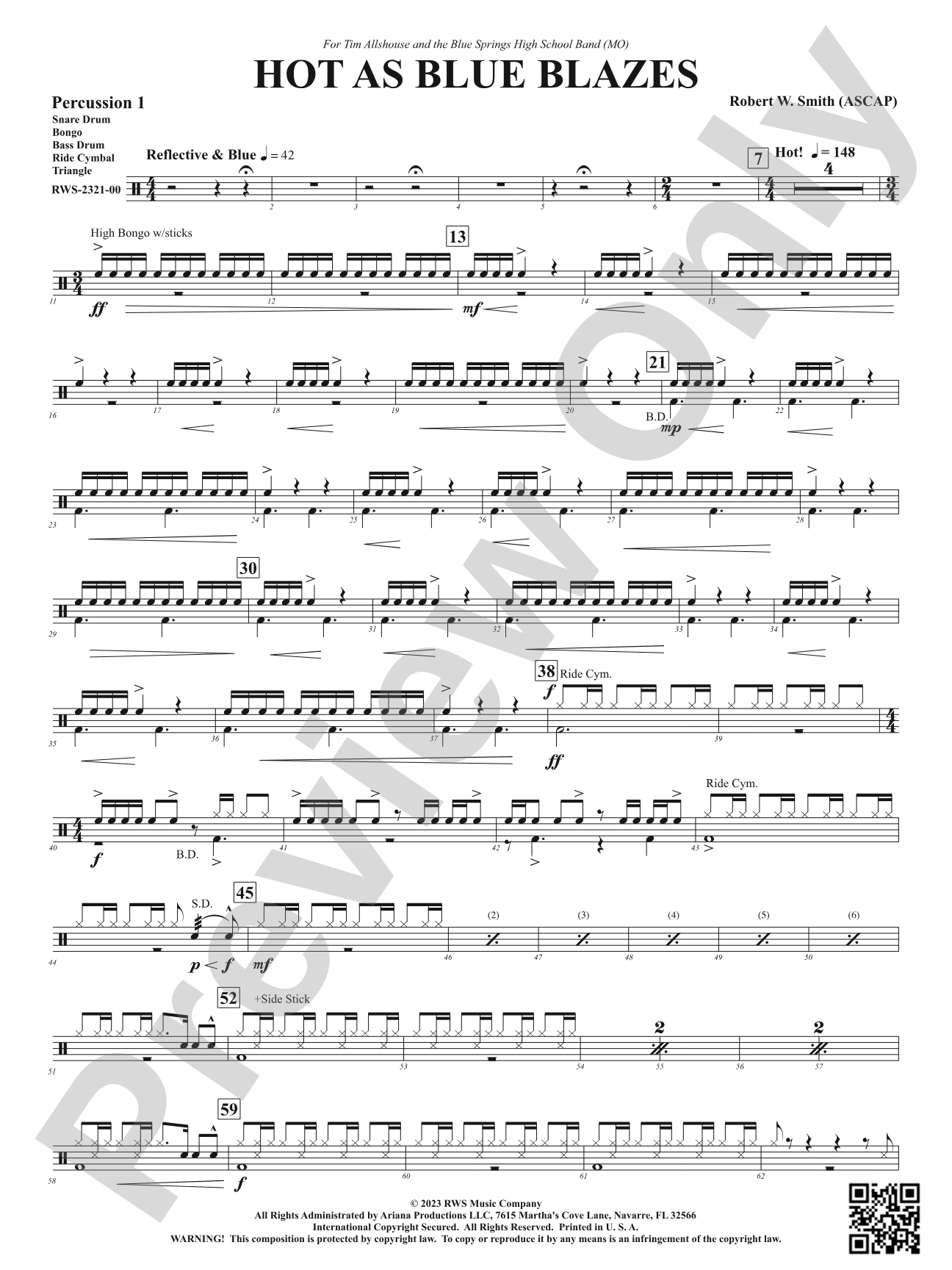 Hot As Blue Blazes: 1st Percussion