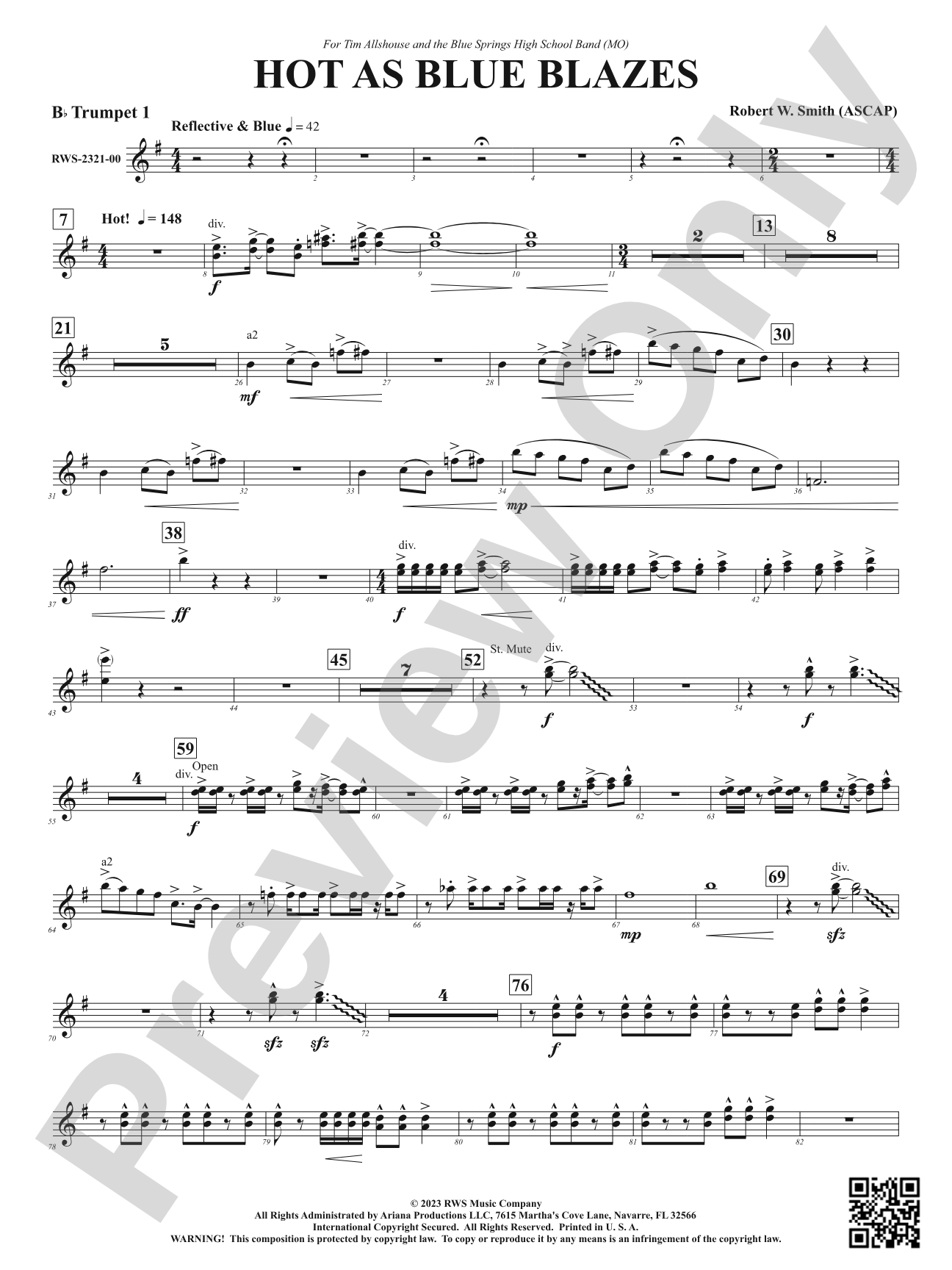 Hot As Blue Blazes: 1st B-flat Trumpet