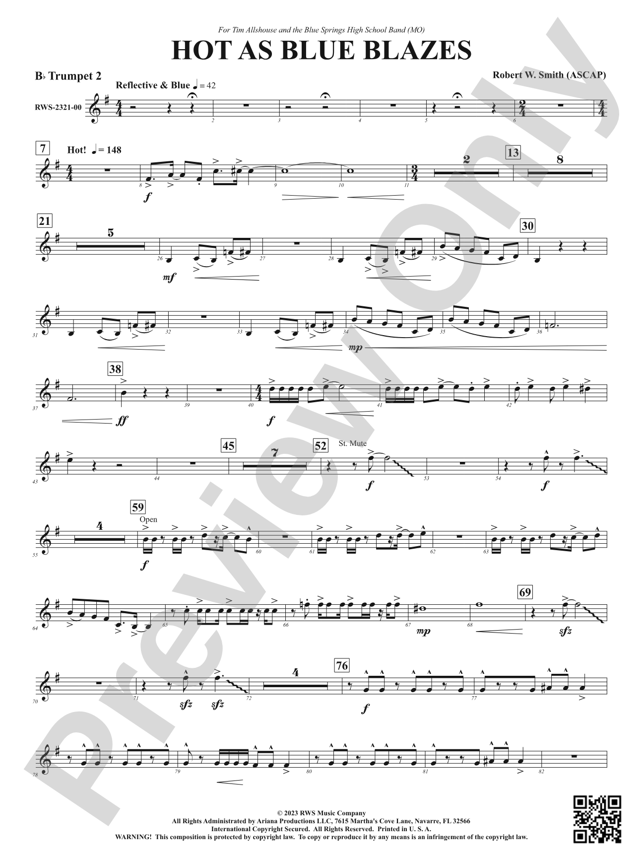 Hot As Blue Blazes: 2nd B-flat Trumpet