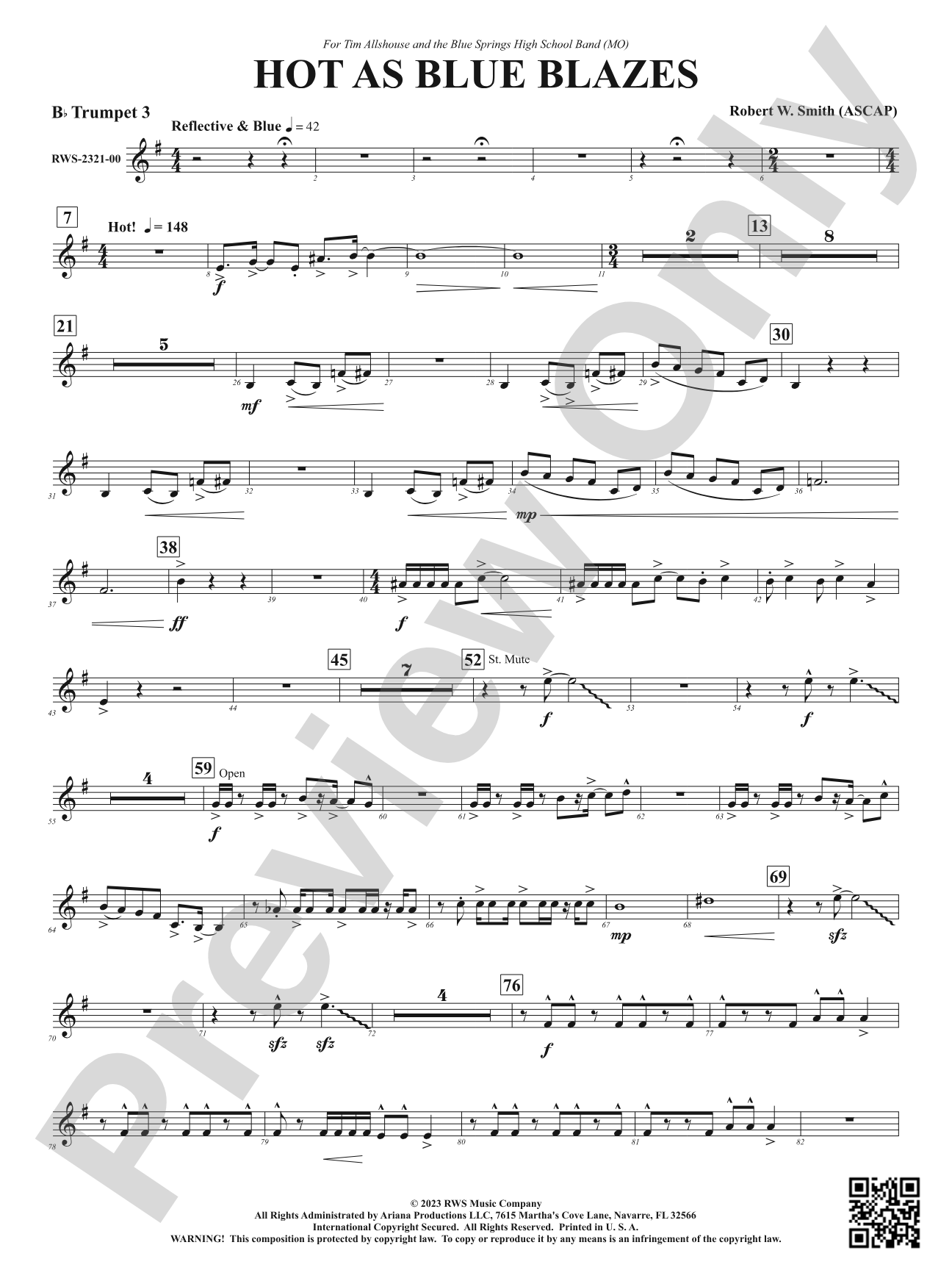 Hot As Blue Blazes: 3rd B-flat Trumpet