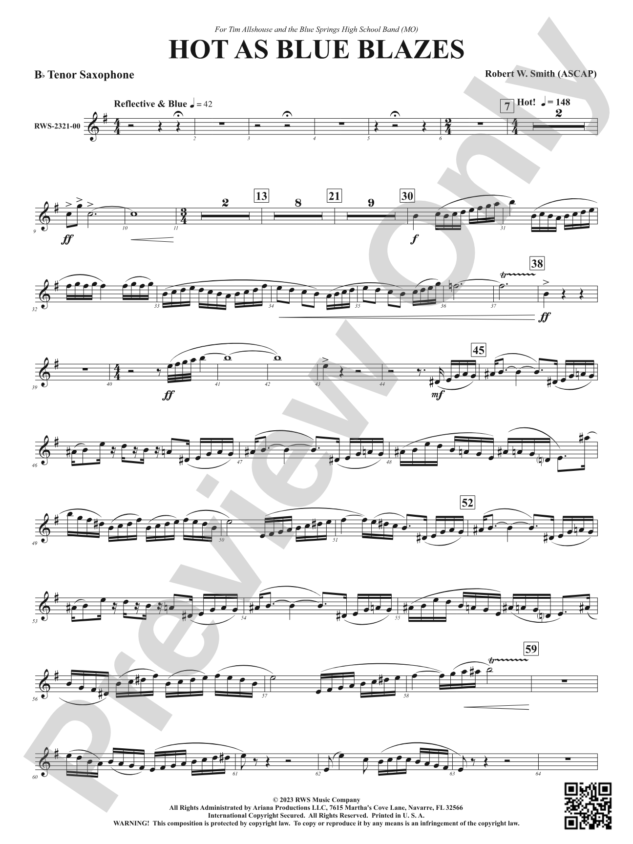 Hot As Blue Blazes: B-flat Tenor Saxophone
