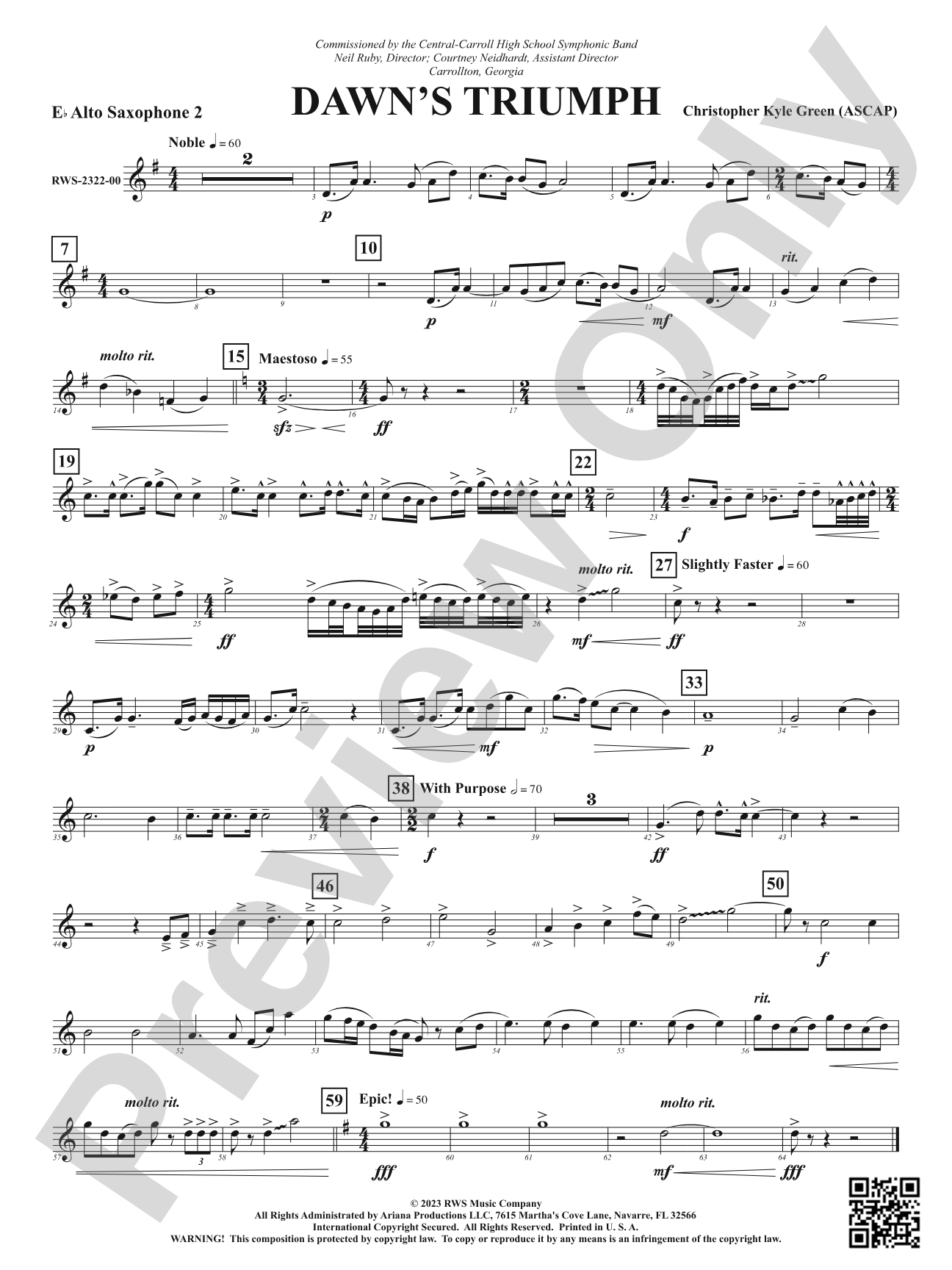 Dawn's Triumph: 2nd E-flat Alto Saxophone