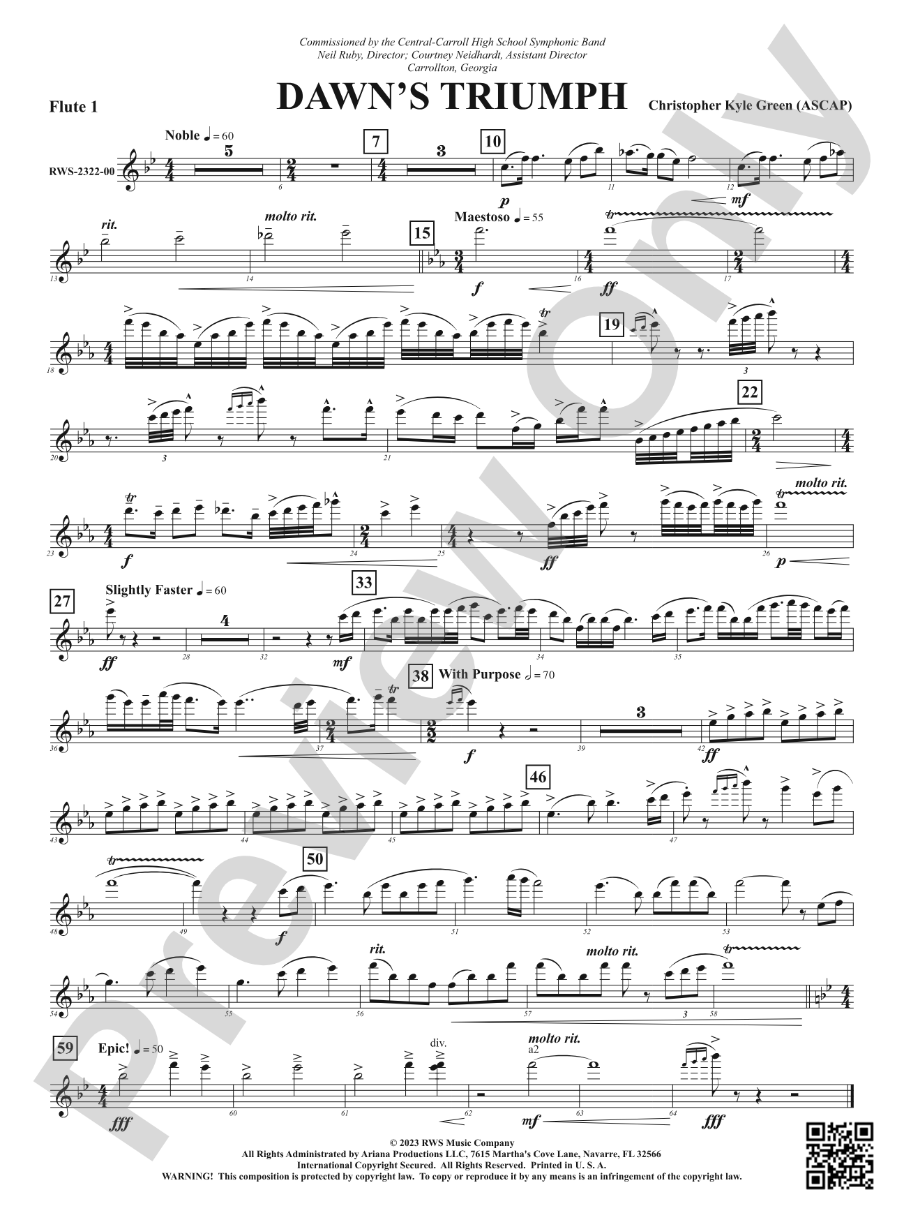 Dawn's Triumph: 1st Flute