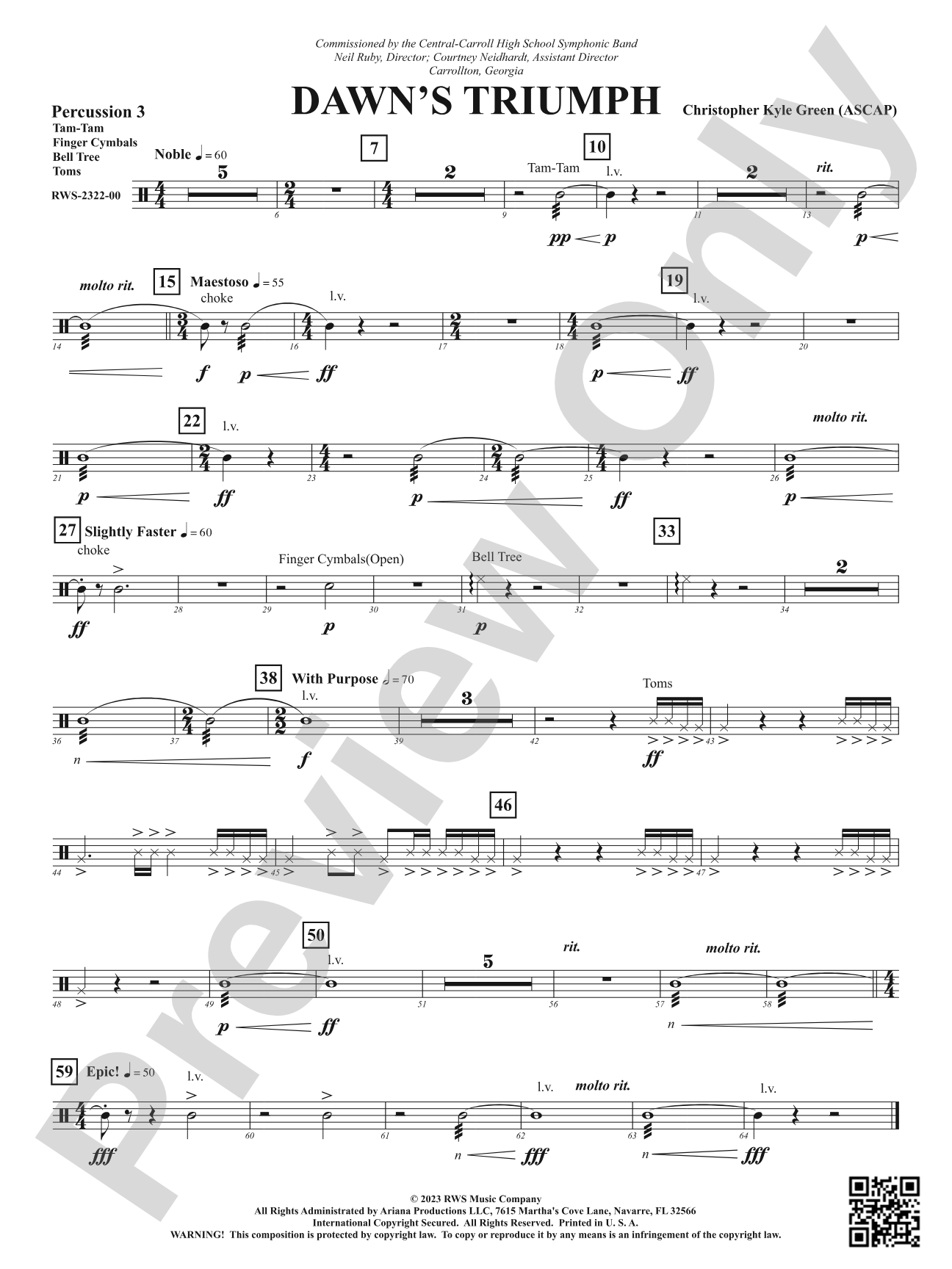 Dawn's Triumph: 3rd Percussion