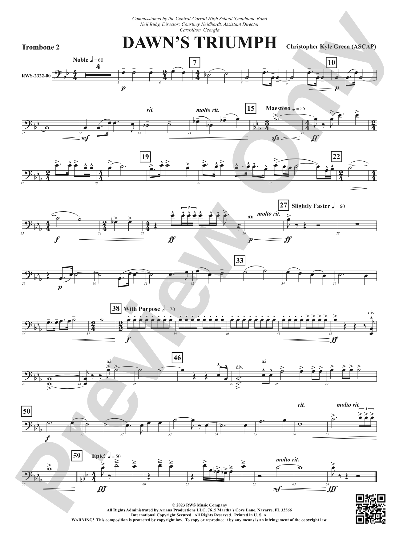 Dawn's Triumph: 2nd Trombone
