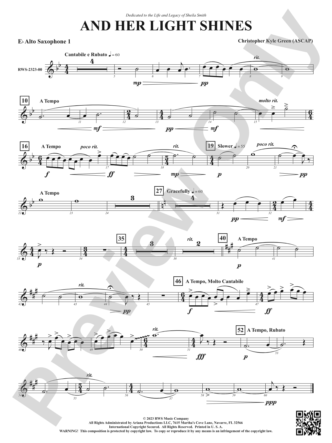 And Her Light Shines: 1st E-flat Alto Saxophone