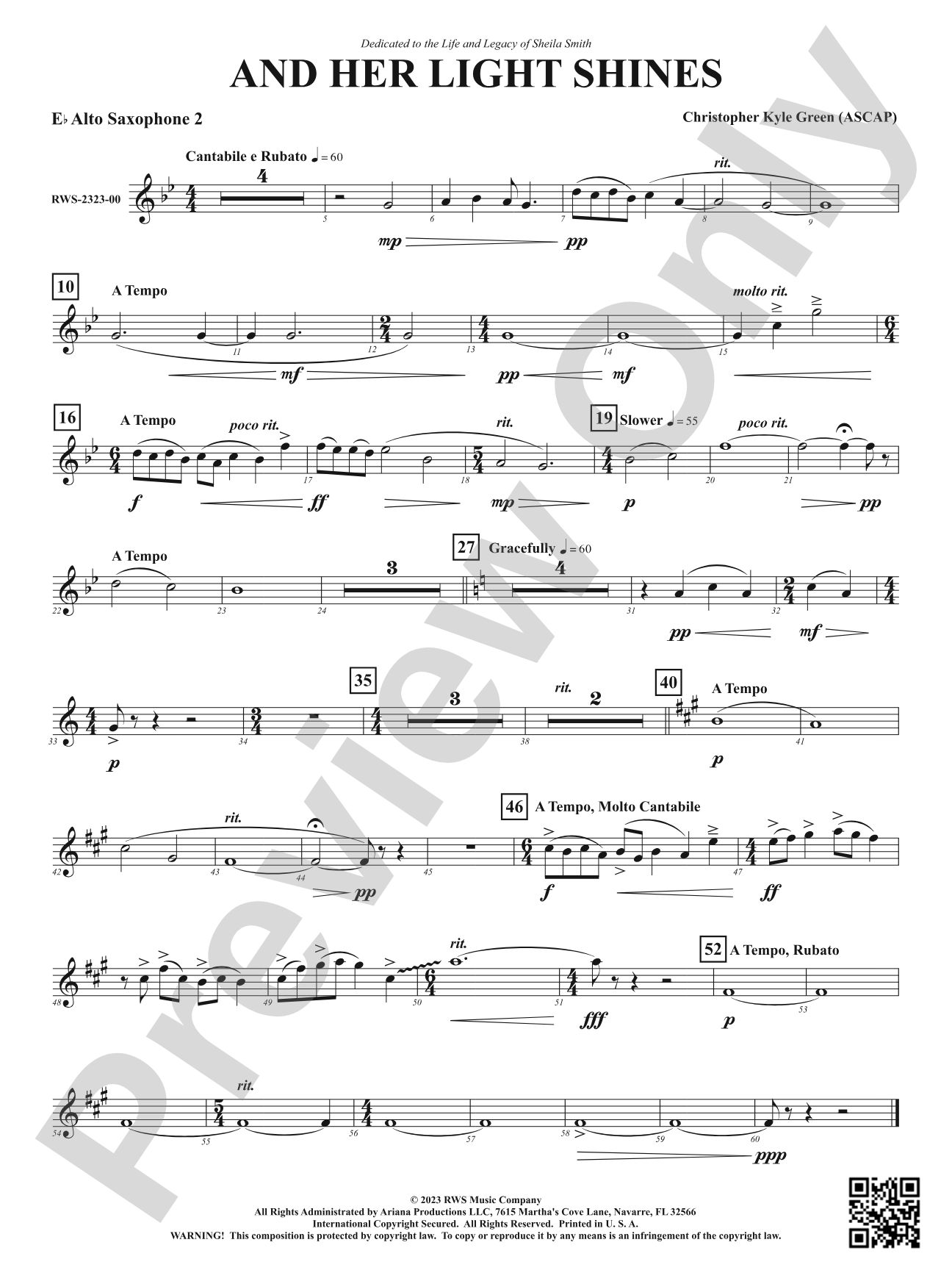 And Her Light Shines: 2nd E-flat Alto Saxophone