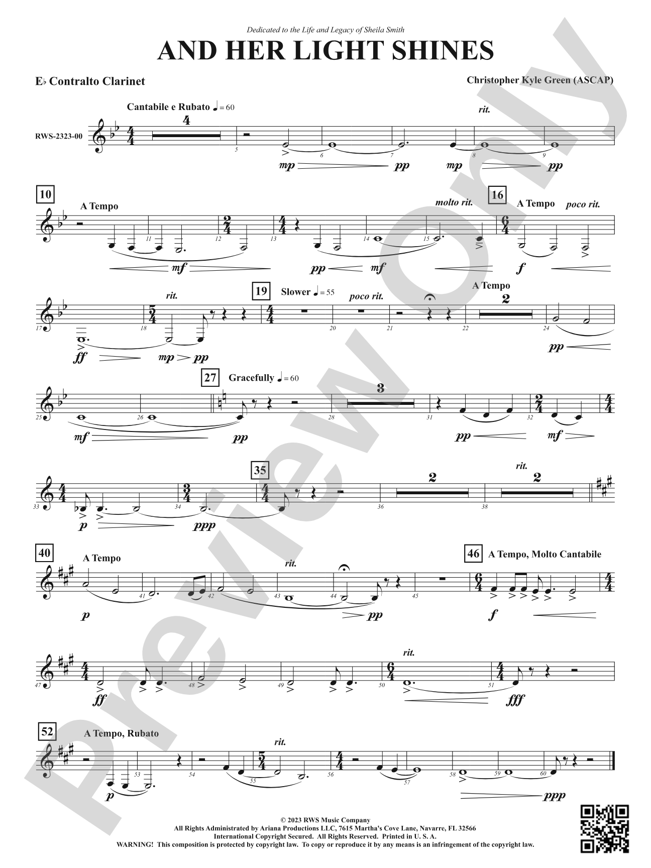 And Her Light Shines: E-flat Contra-Alto Clarinet