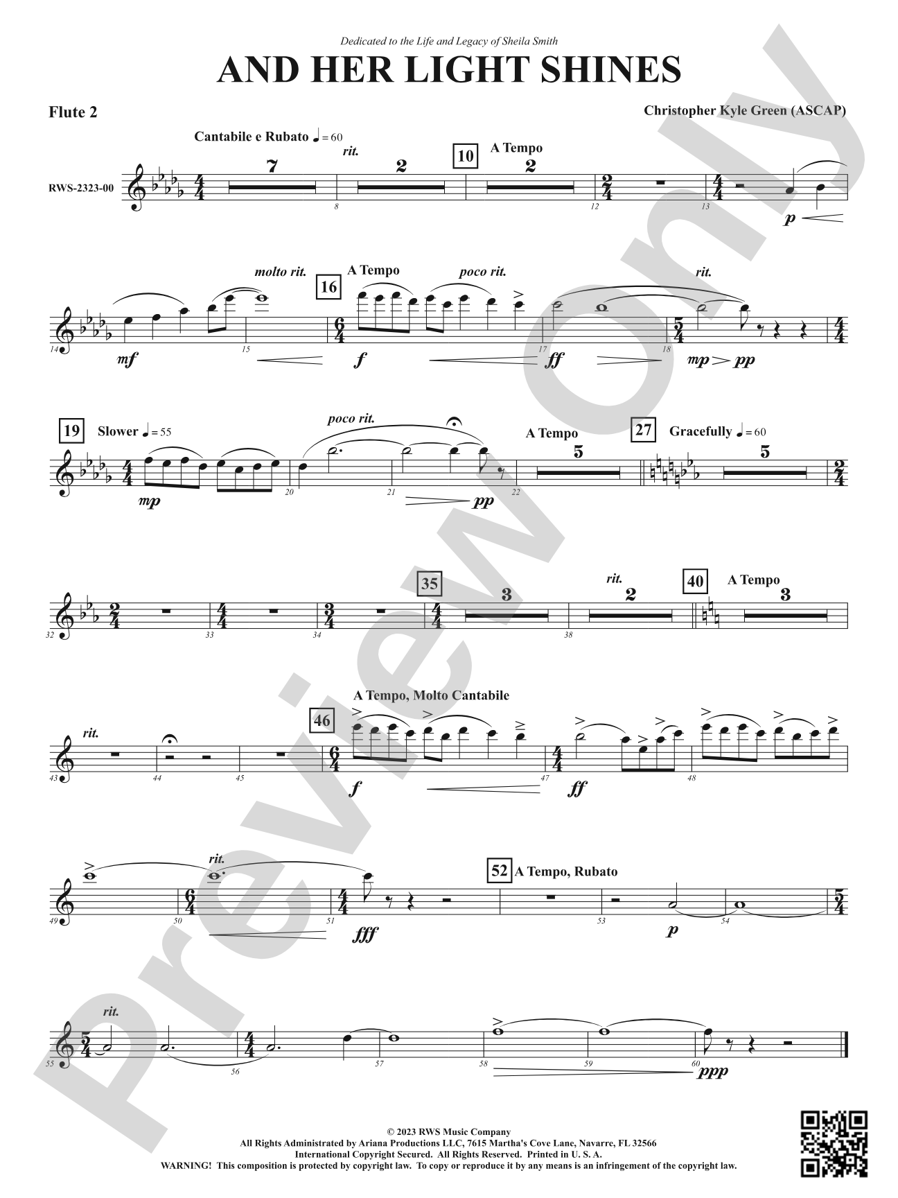 And Her Light Shines: 2nd Flute