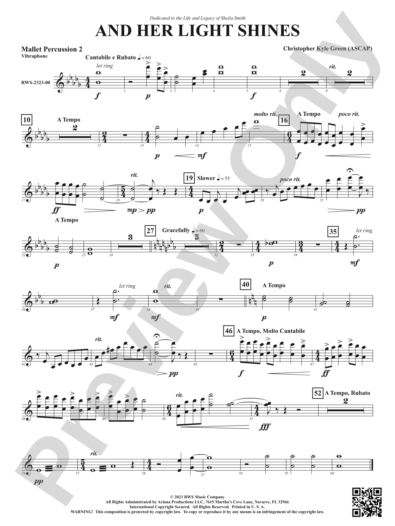 And Her Light Shines: 2nd Mallet Percussion
