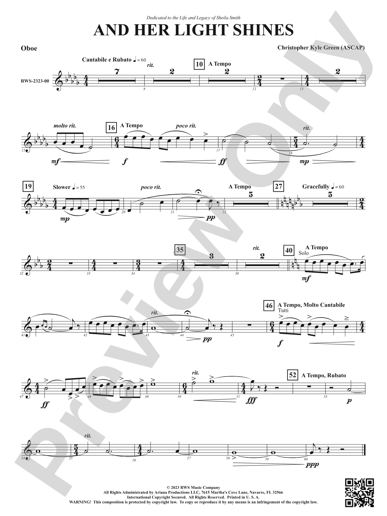 And Her Light Shines: Oboe