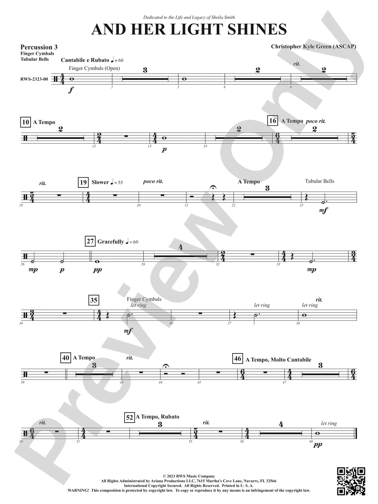 And Her Light Shines: 3rd Percussion