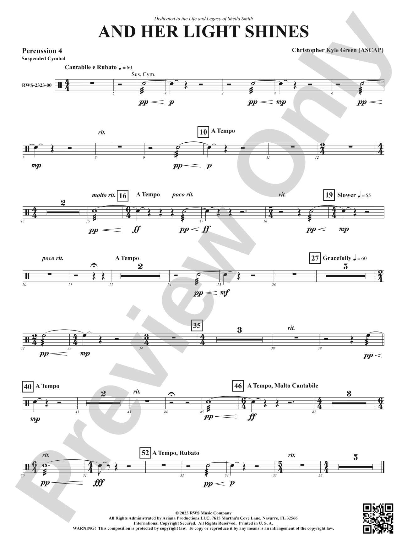 And Her Light Shines: 4th Percussion