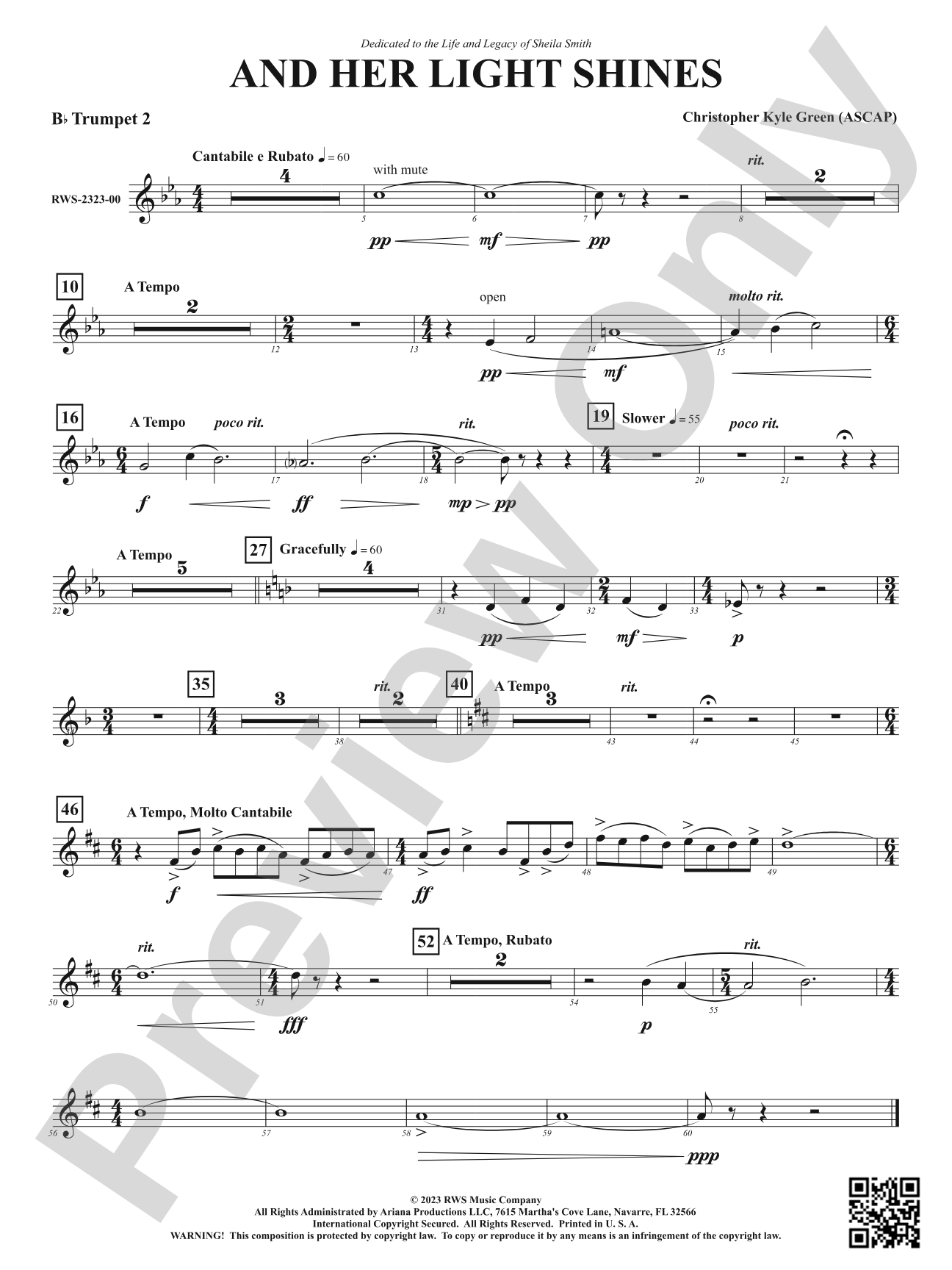 And Her Light Shines: 2nd B-flat Trumpet