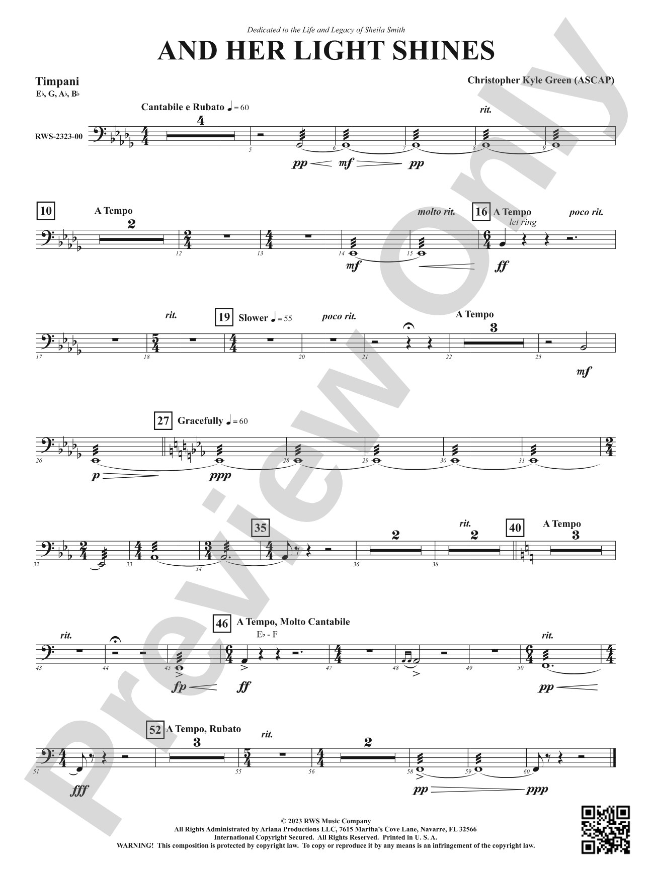 And Her Light Shines: Timpani