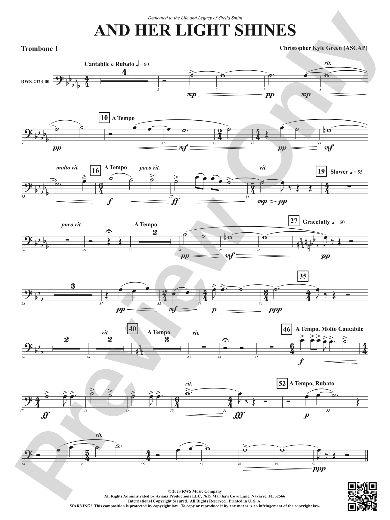 And Her Light Shines: 1st Trombone