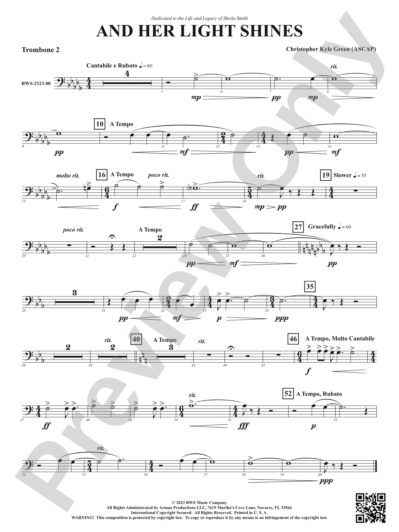 And Her Light Shines: 2nd Trombone