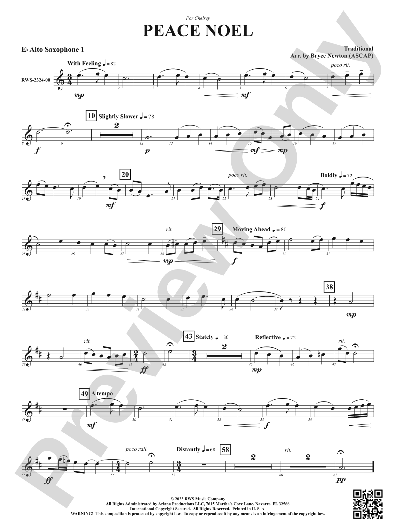 Peace Noel: 1st E-flat Alto Saxophone