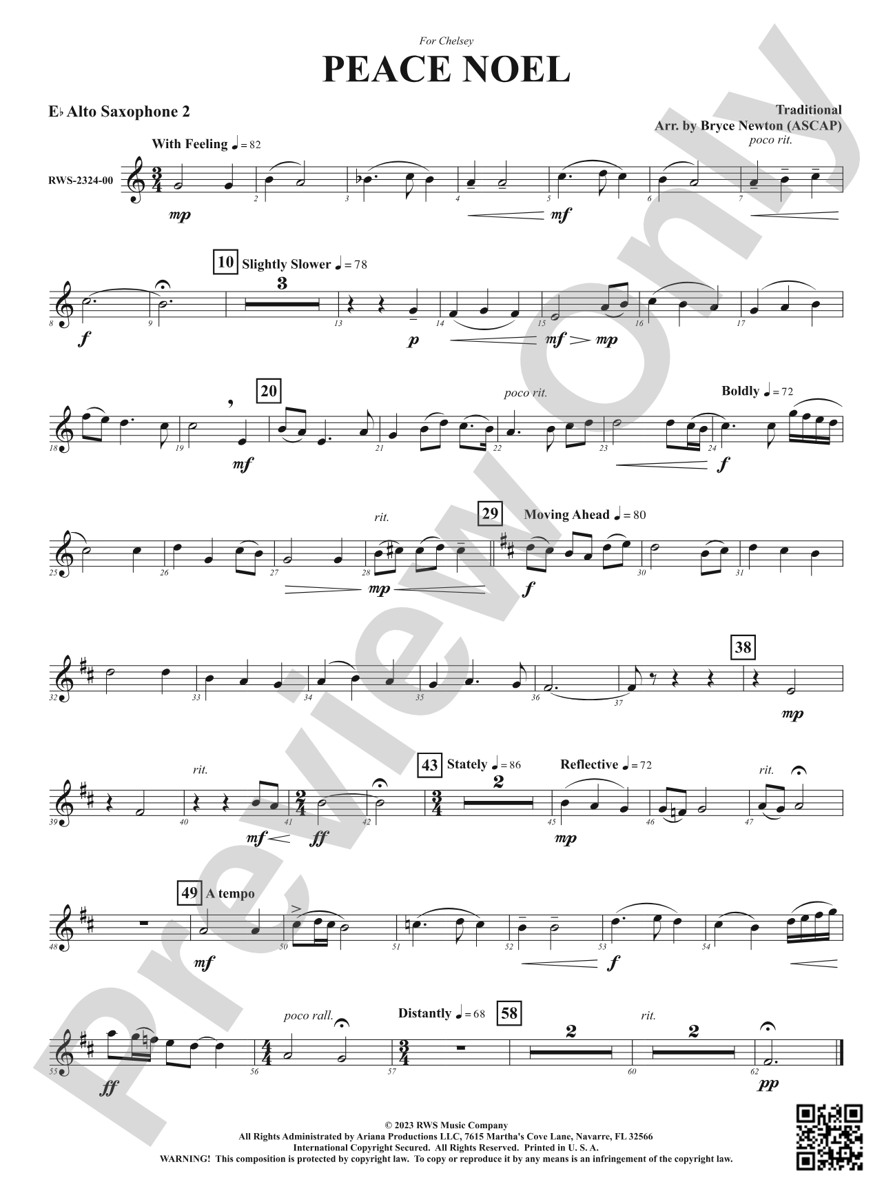 Peace Noel: 2nd E-flat Alto Saxophone