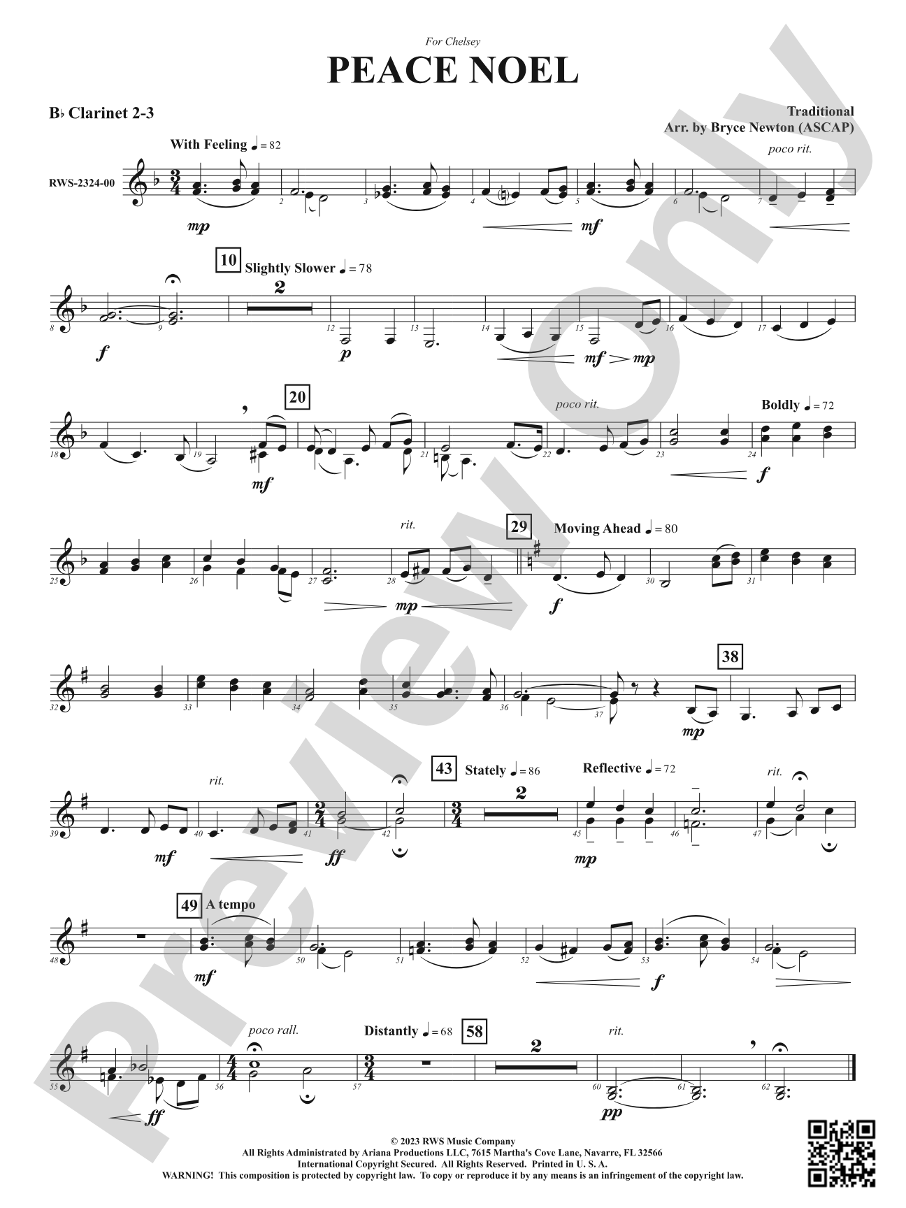 Peace Noel: 2nd & 3rd B-flat Clarinets
