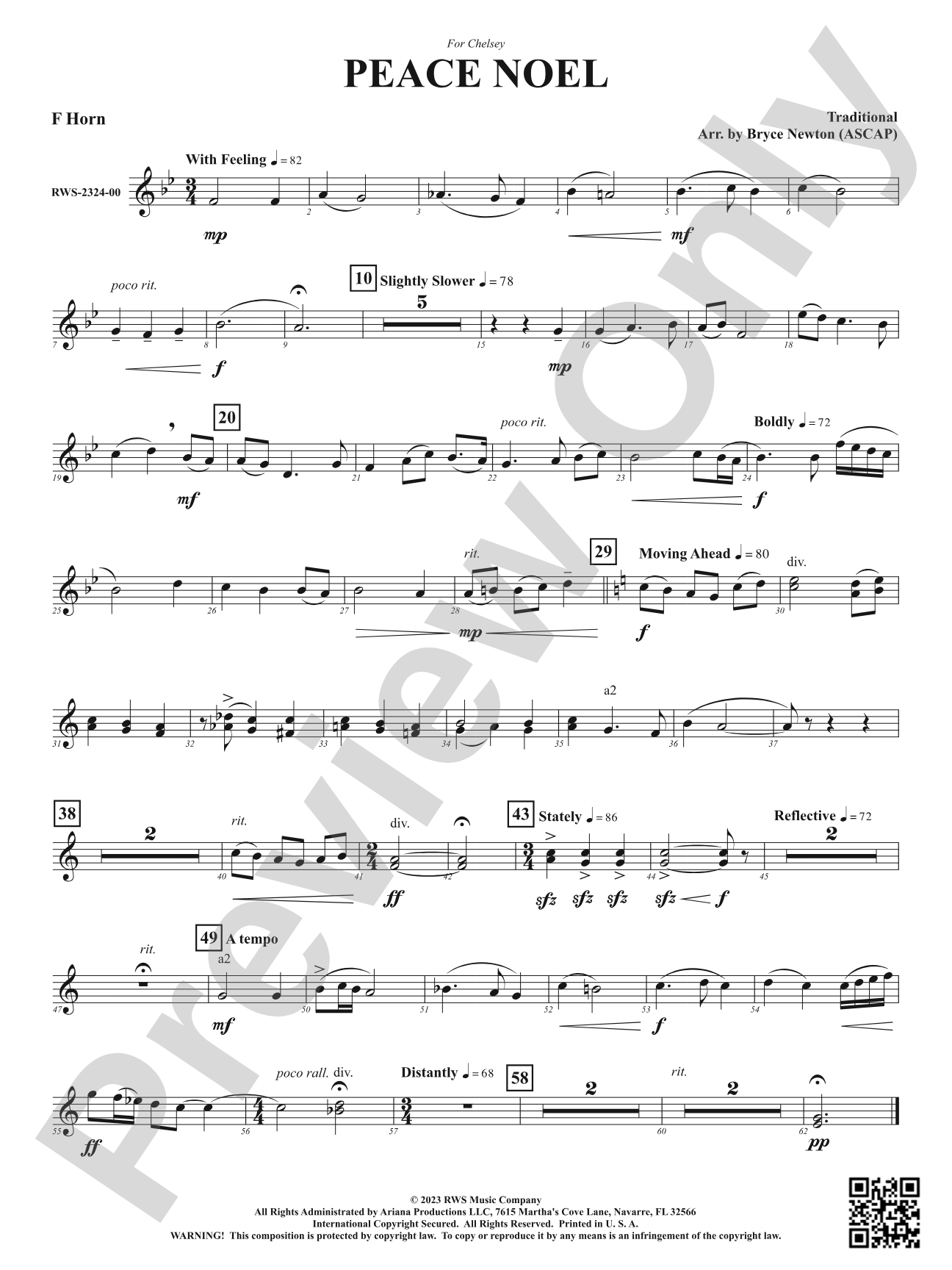 Peace Noel: 1st F Horn