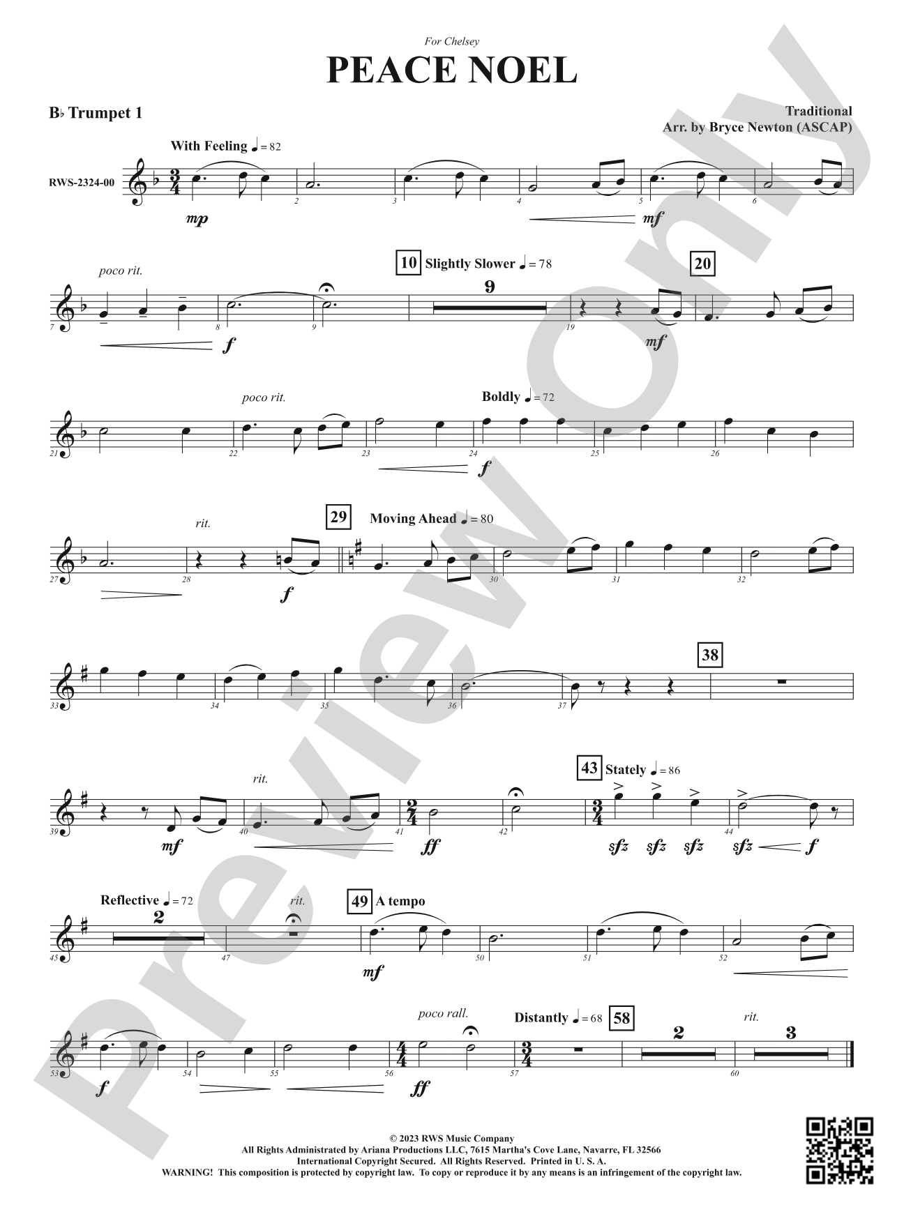 Peace Noel: 1st B-flat Trumpet