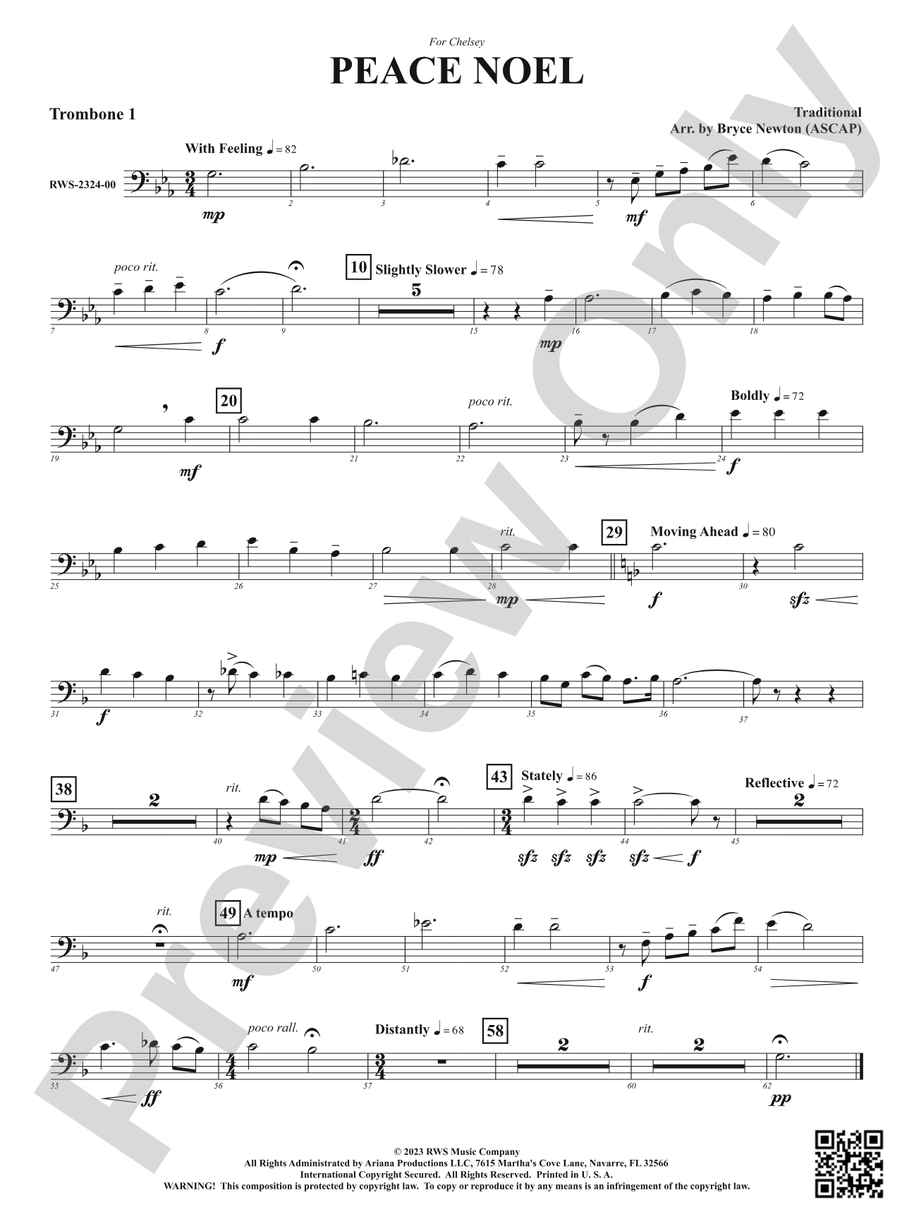 Peace Noel: 1st Trombone