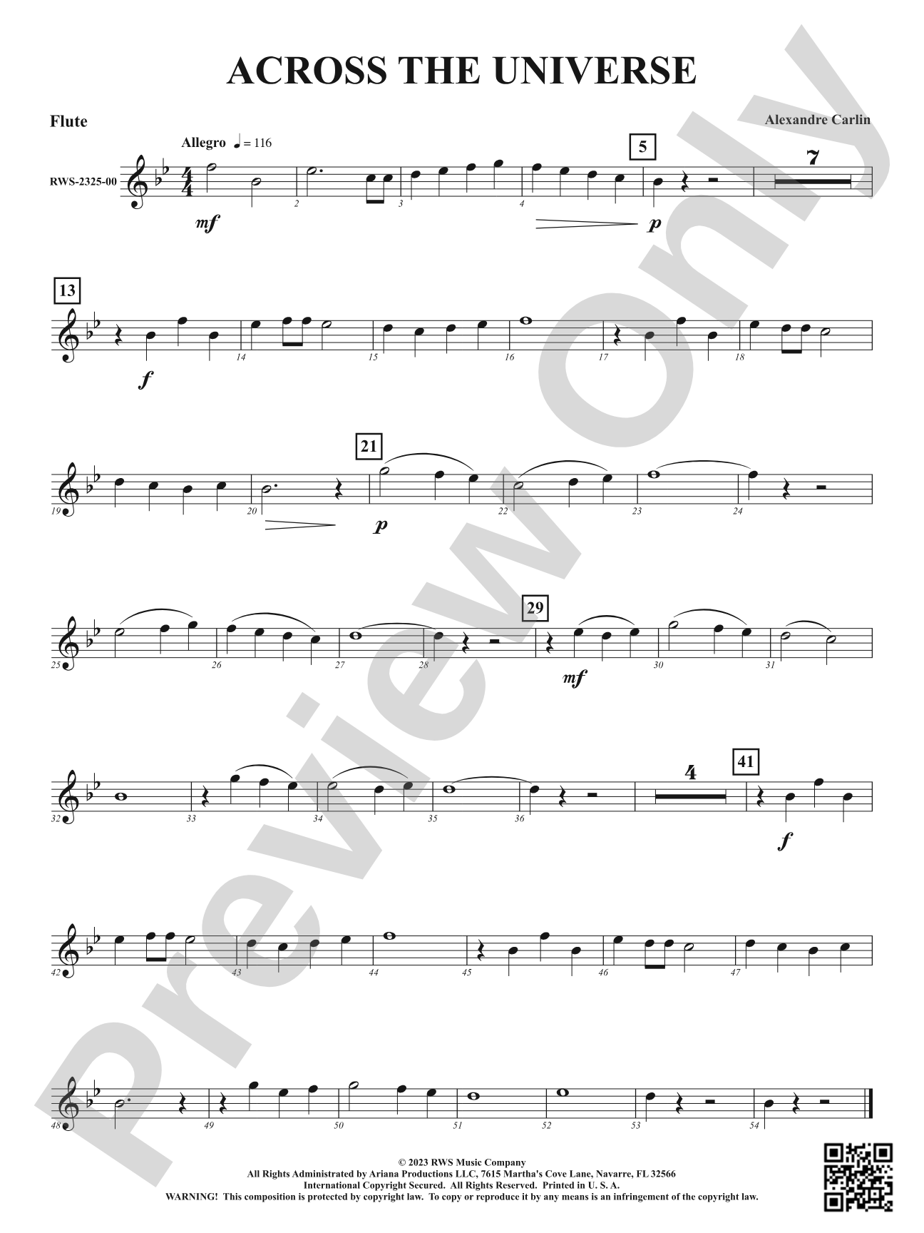 Across the Universe: 1st Flute