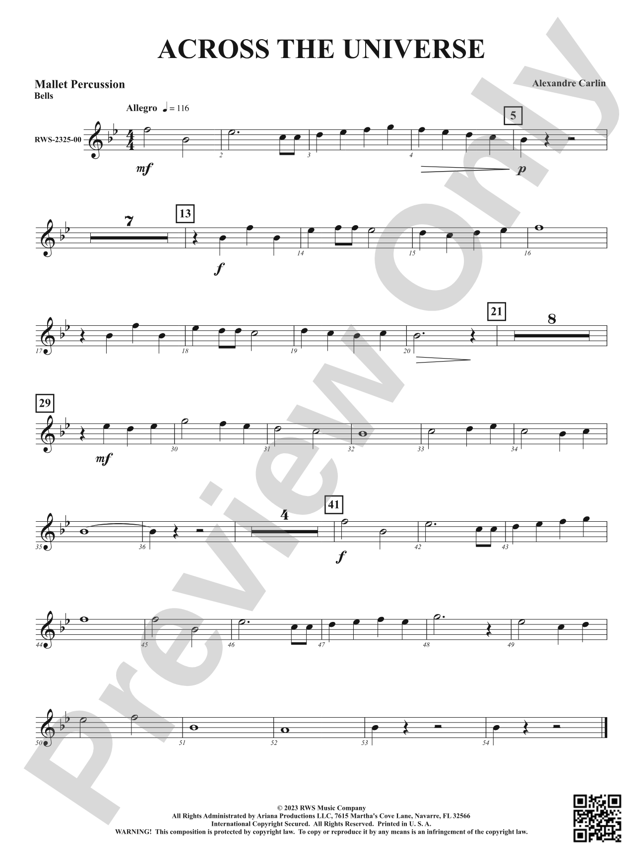 Across the Universe: 1st Mallet Percussion