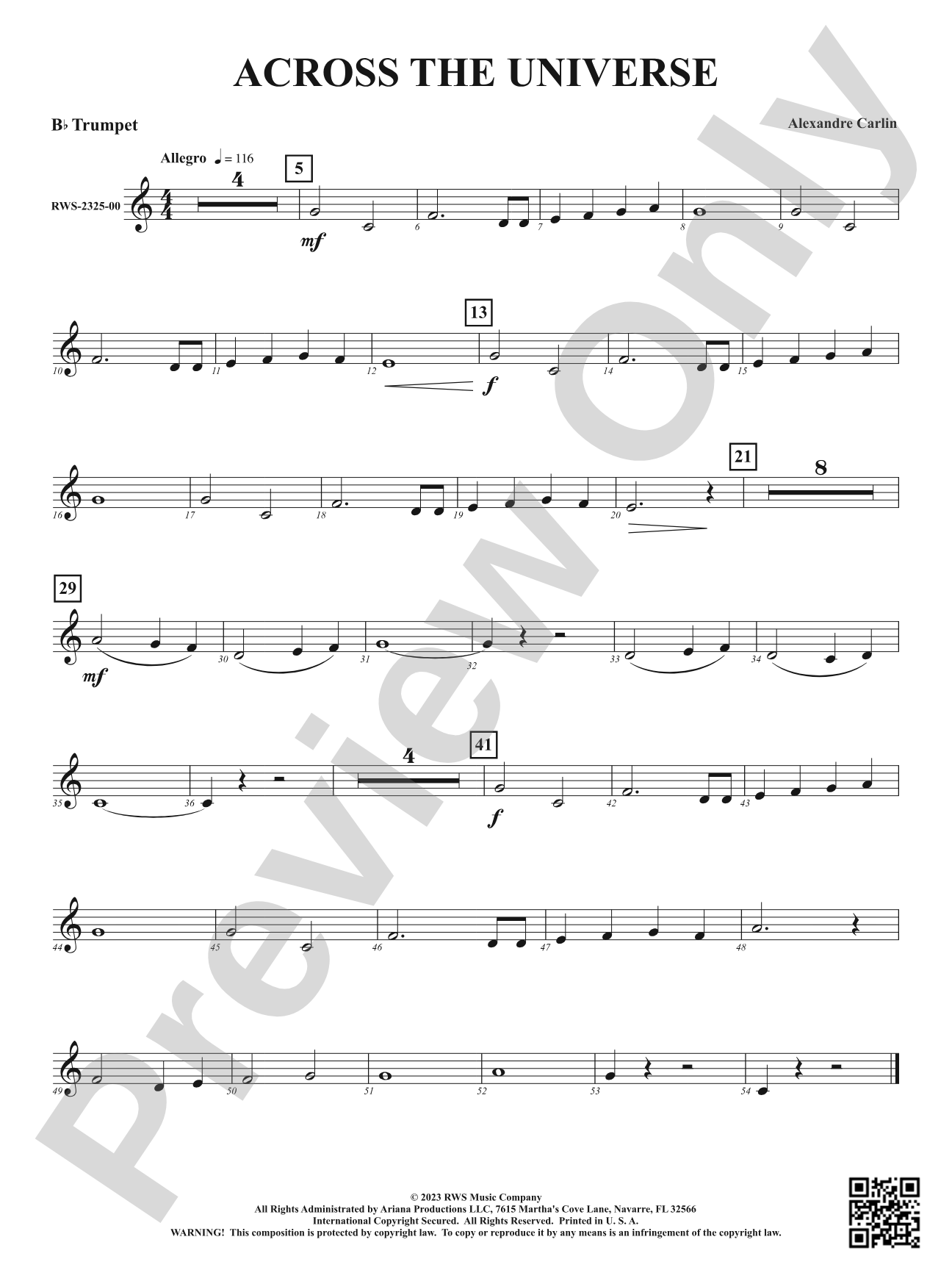 Across the Universe: 1st B-flat Trumpet