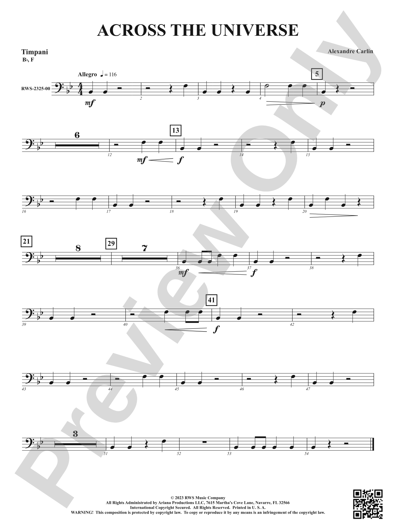 Across the Universe: Timpani