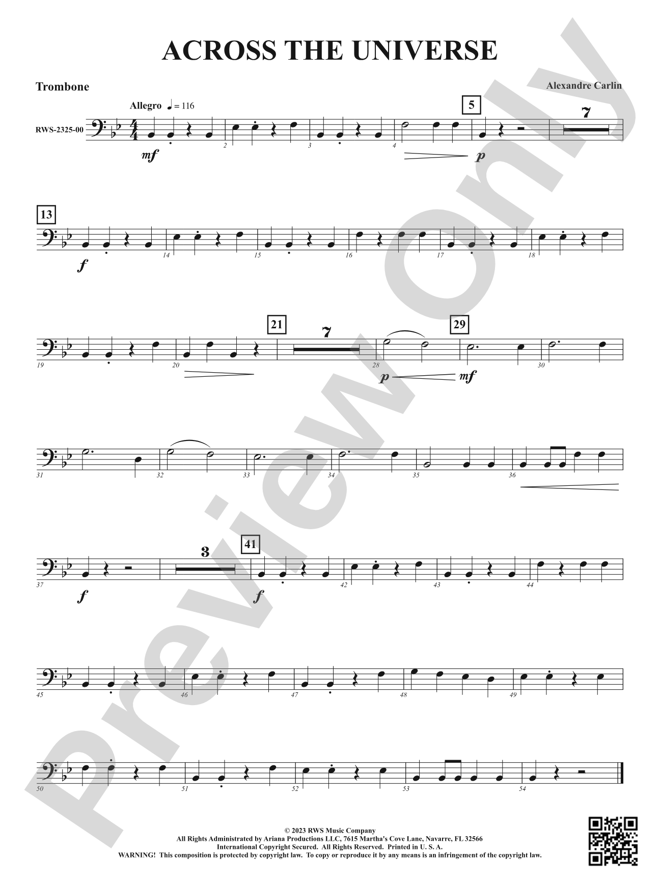 Across the Universe: 1st Trombone