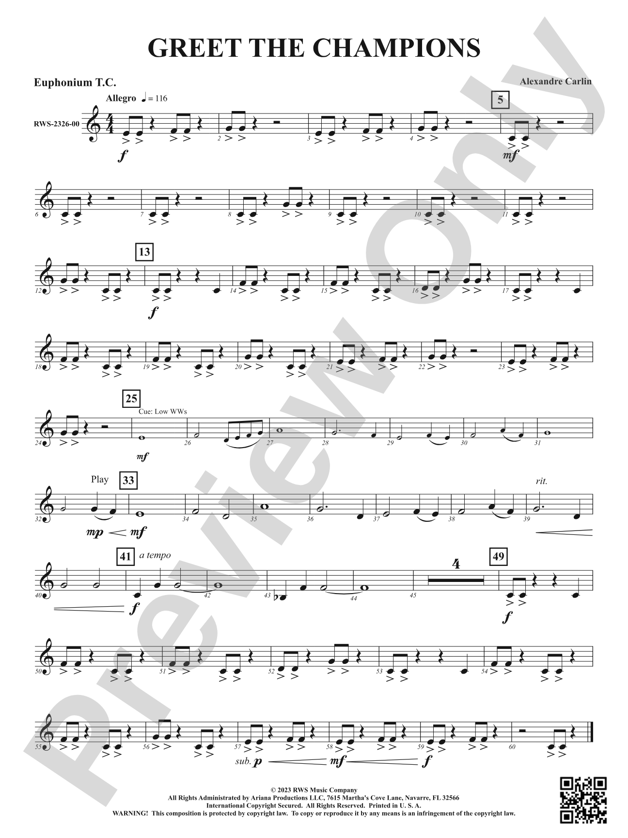 Greet The Champions: Baritone T.C.