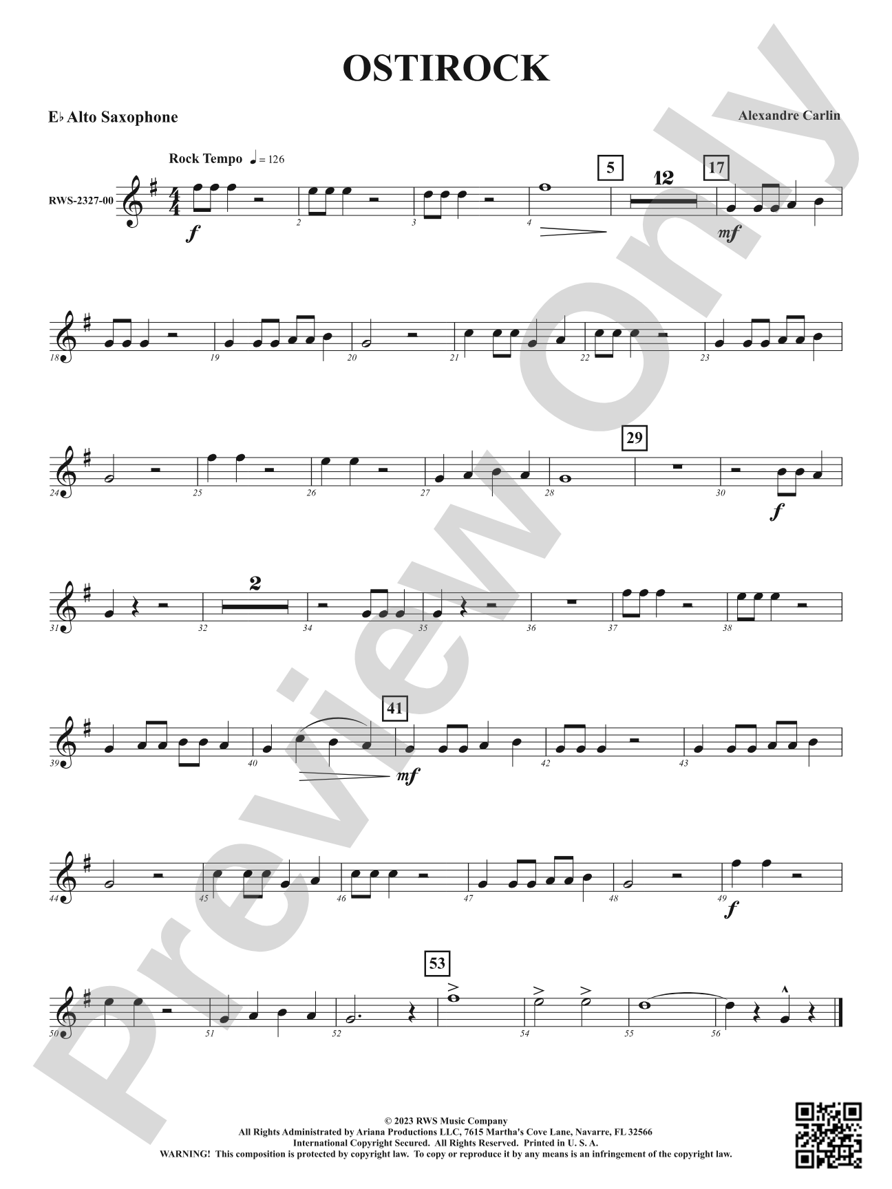 Ostirock: 1st E-flat Alto Saxophone