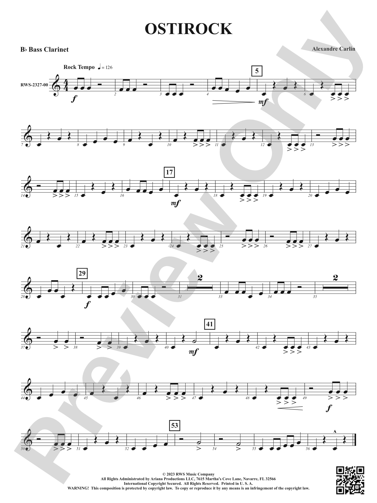 Ostirock: B-flat Bass Clarinet