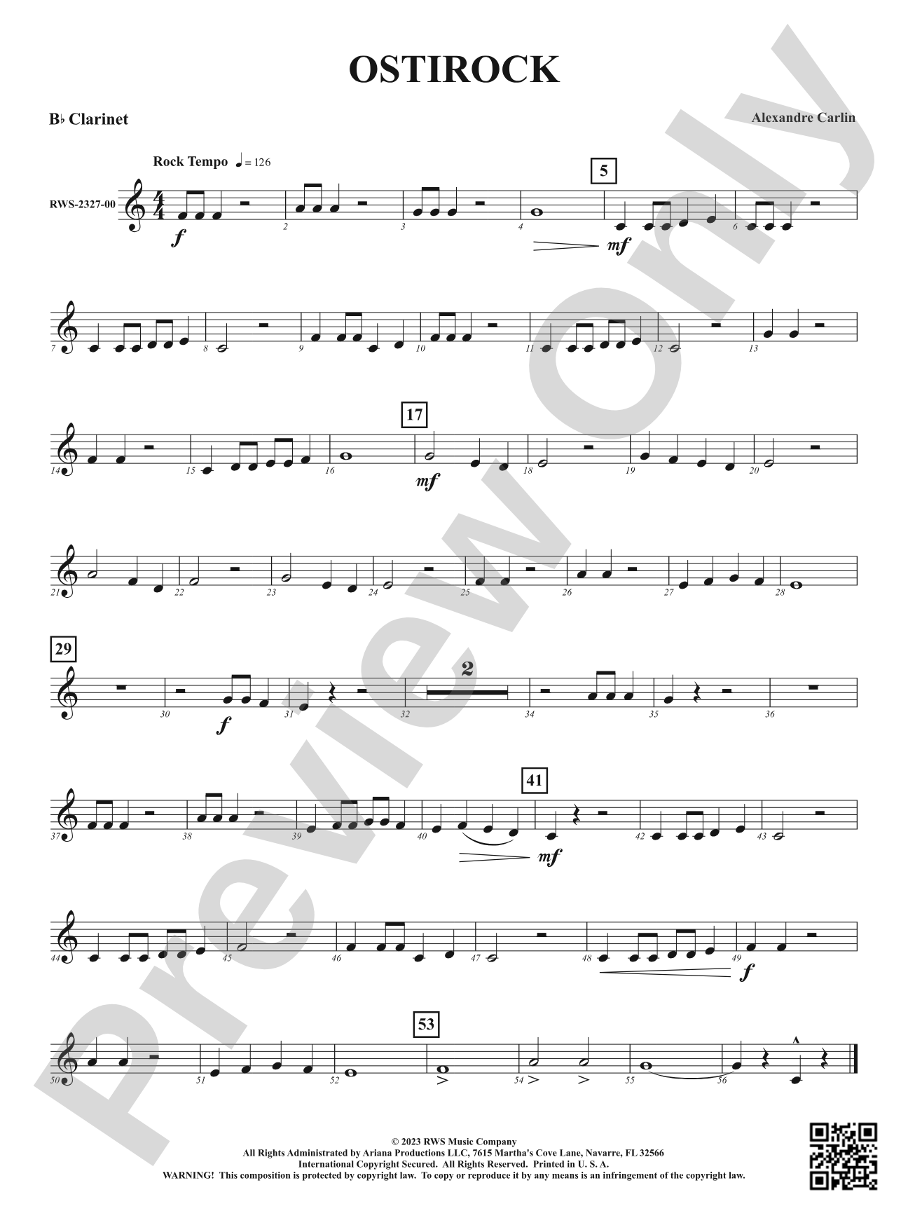 Ostirock: 1st B-flat Clarinet