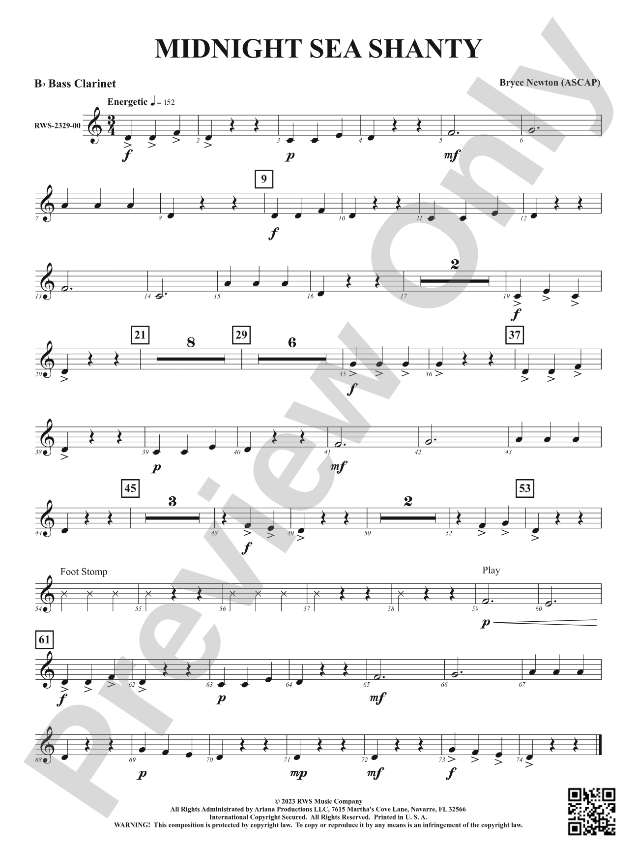 Midnight Sea Shanty: B-flat Bass Clarinet