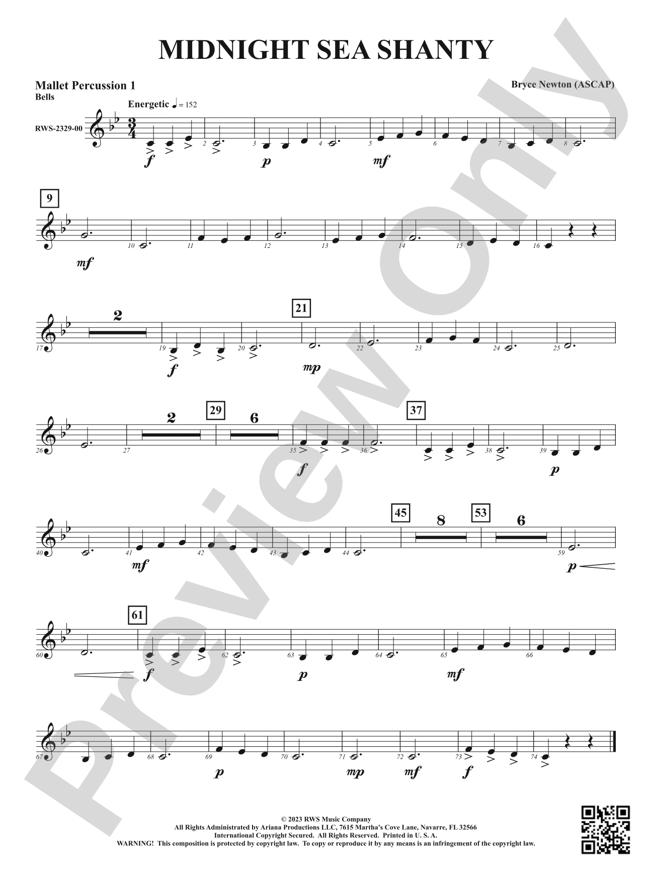 Midnight Sea Shanty: 1st Mallet Percussion