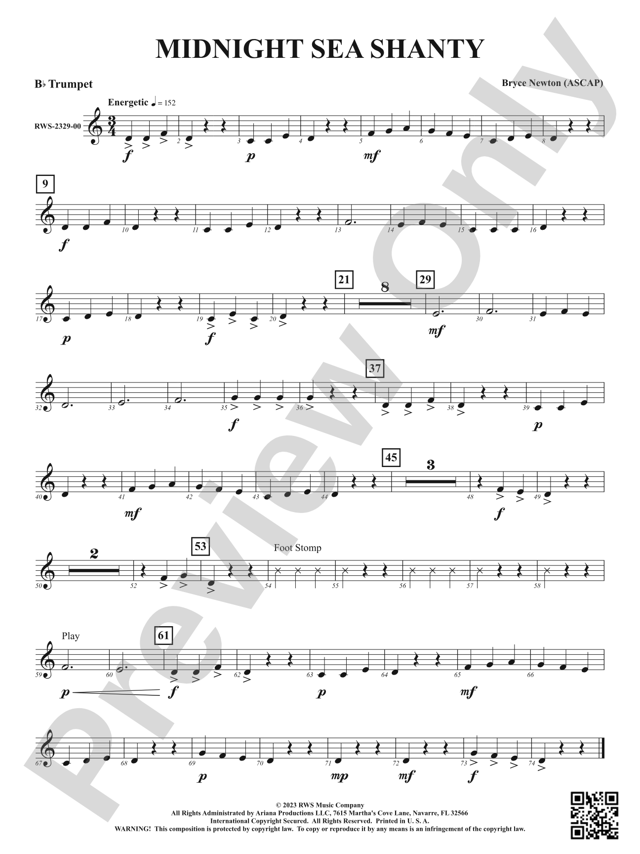 Midnight Sea Shanty: 1st B-flat Trumpet