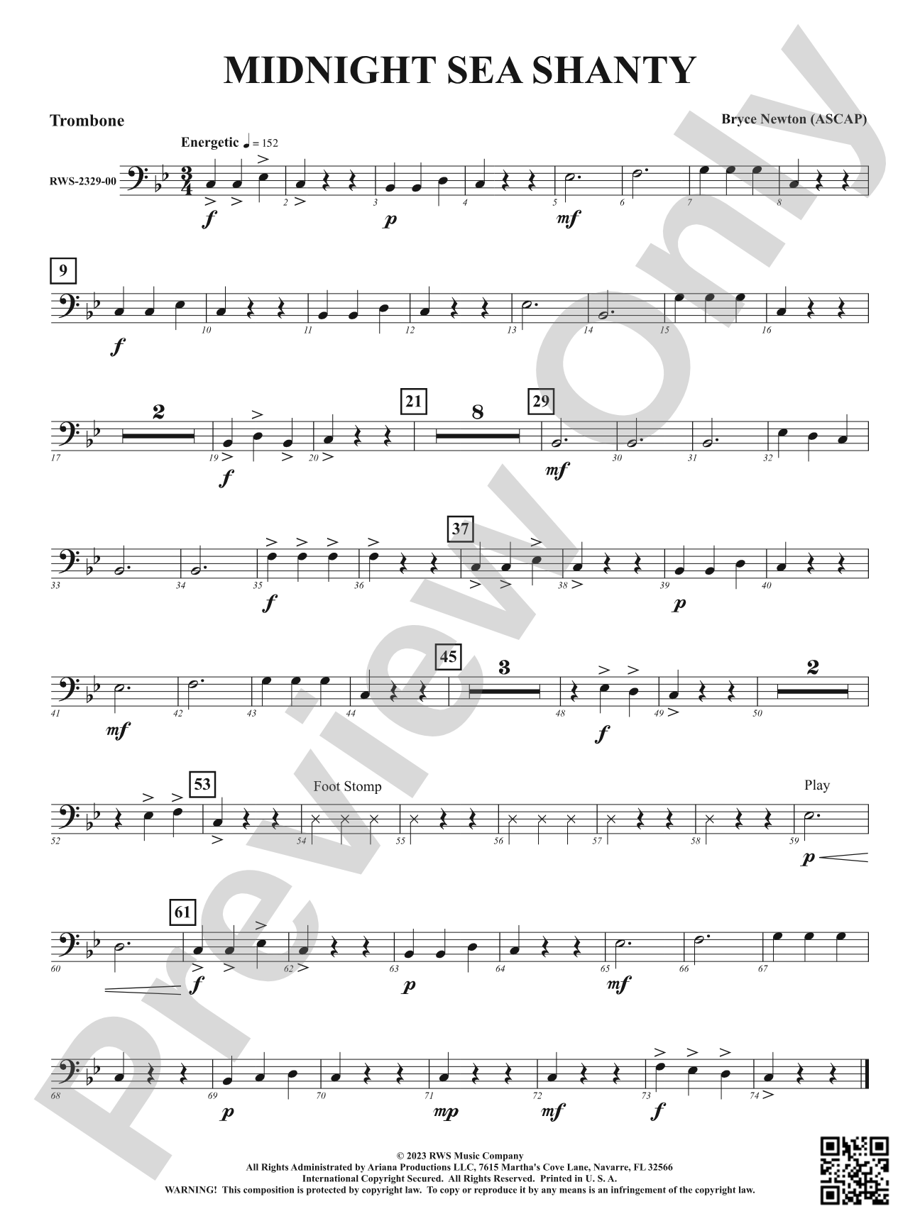 Midnight Sea Shanty: 1st Trombone