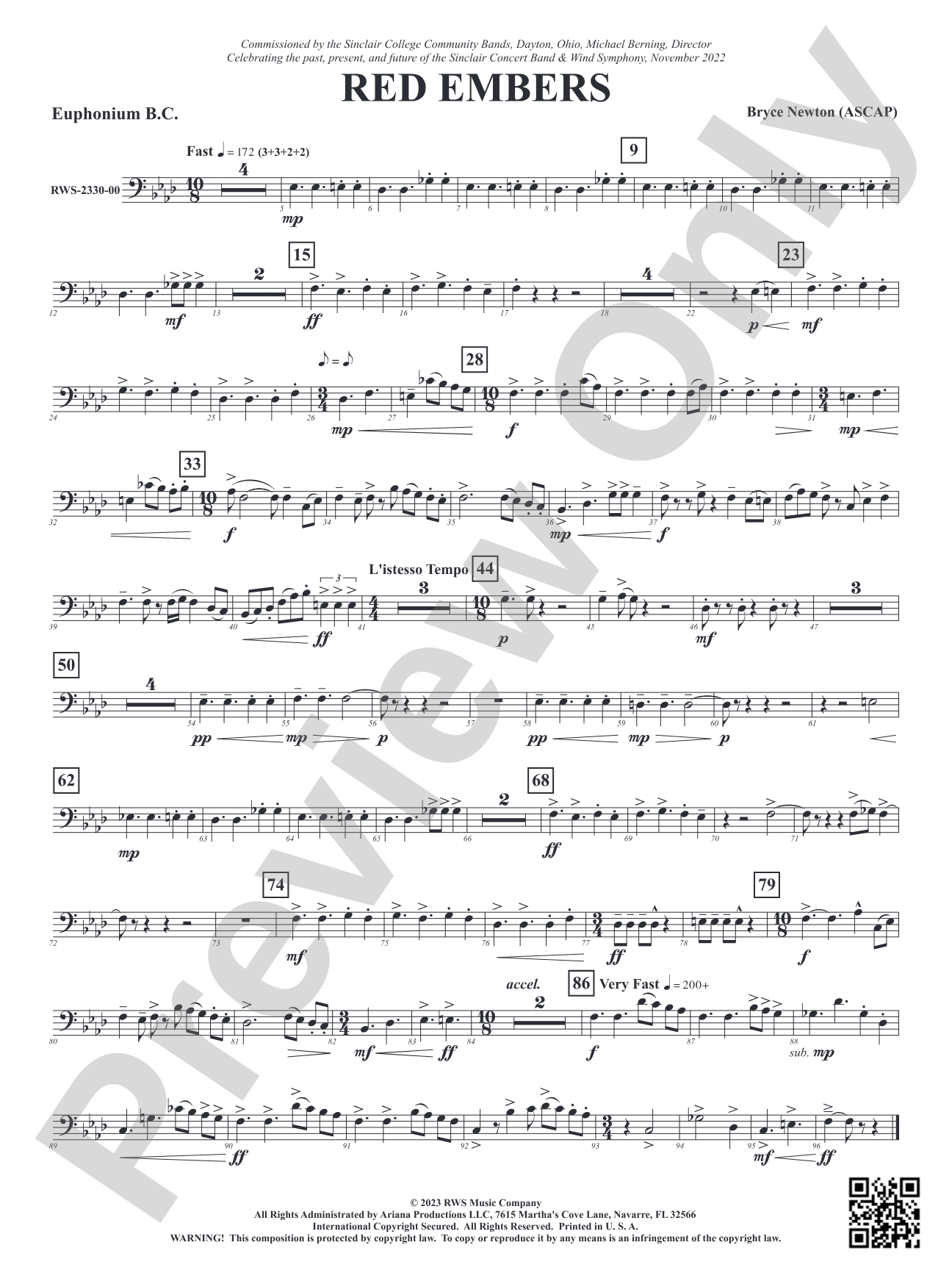 Red Embers: Baritone B.C.