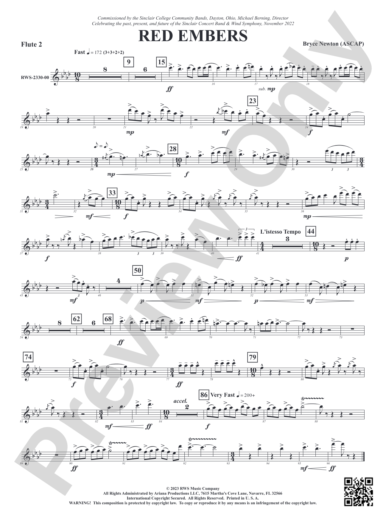 Red Embers: 2nd Flute