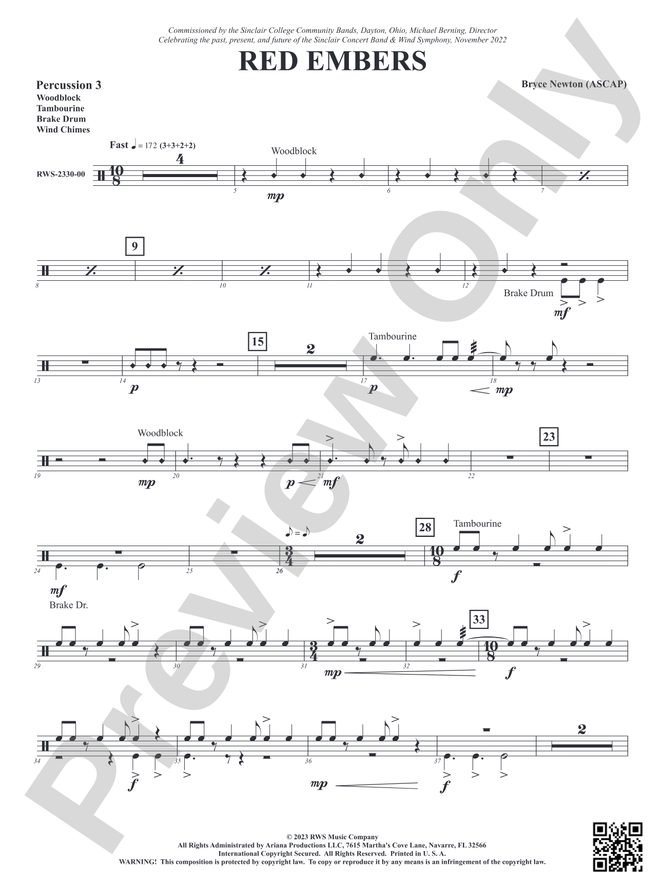 Red Embers: 3rd Percussion