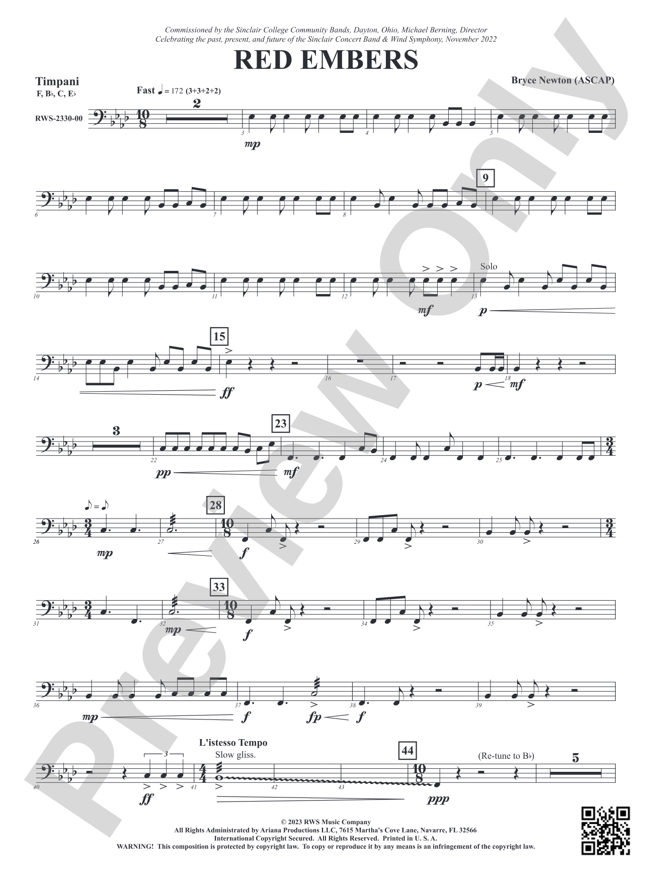 Red Embers: Timpani