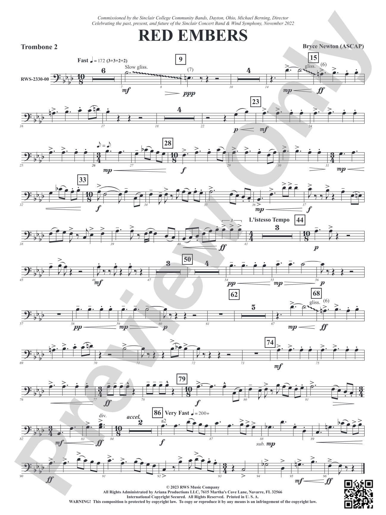 Red Embers: 2nd Trombone