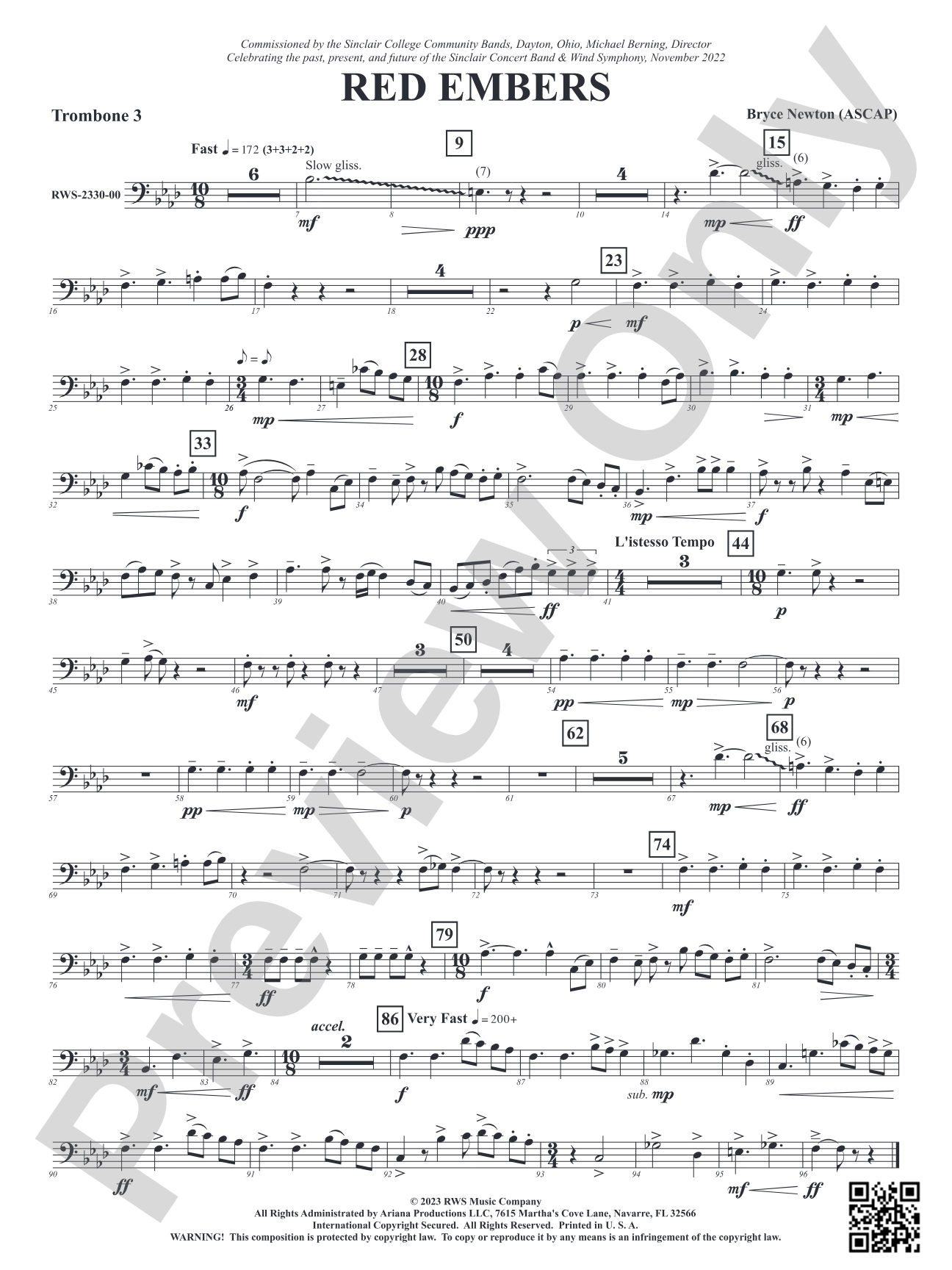 Red Embers: 3rd Trombone