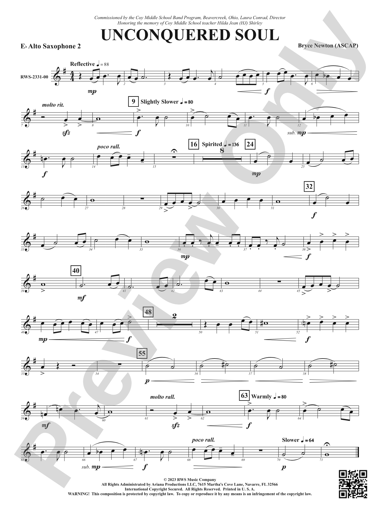 Unconquered Soul: 2nd E-flat Alto Saxophone