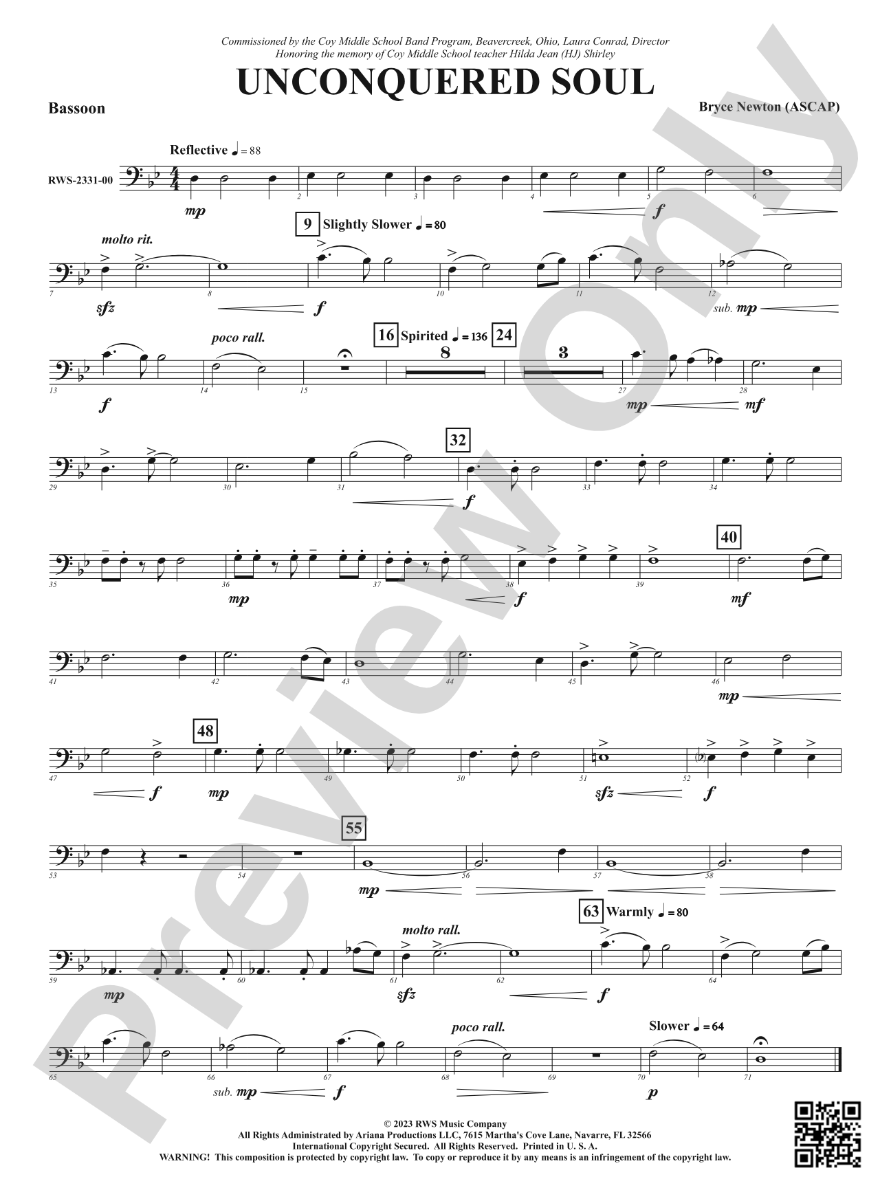 Unconquered Soul: Bassoon