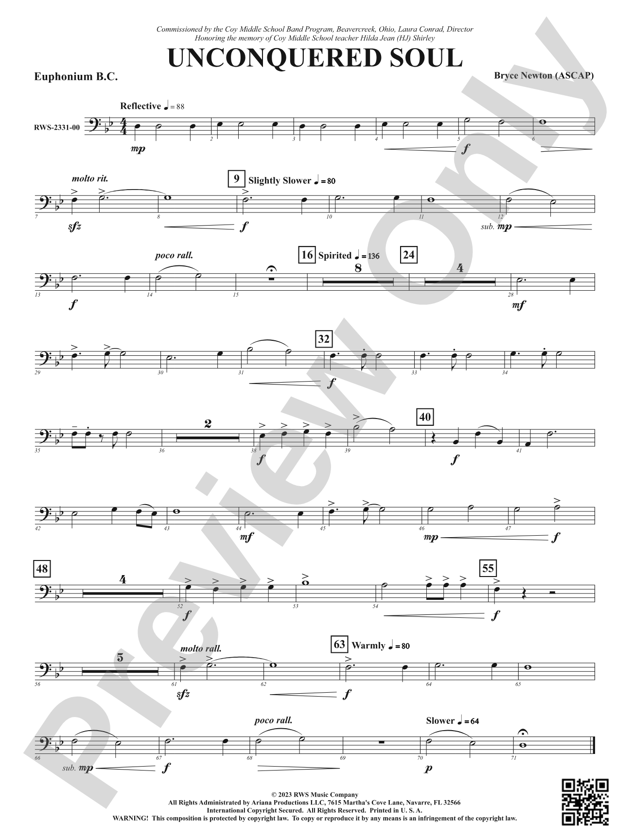 Unconquered Soul: Baritone B.C.